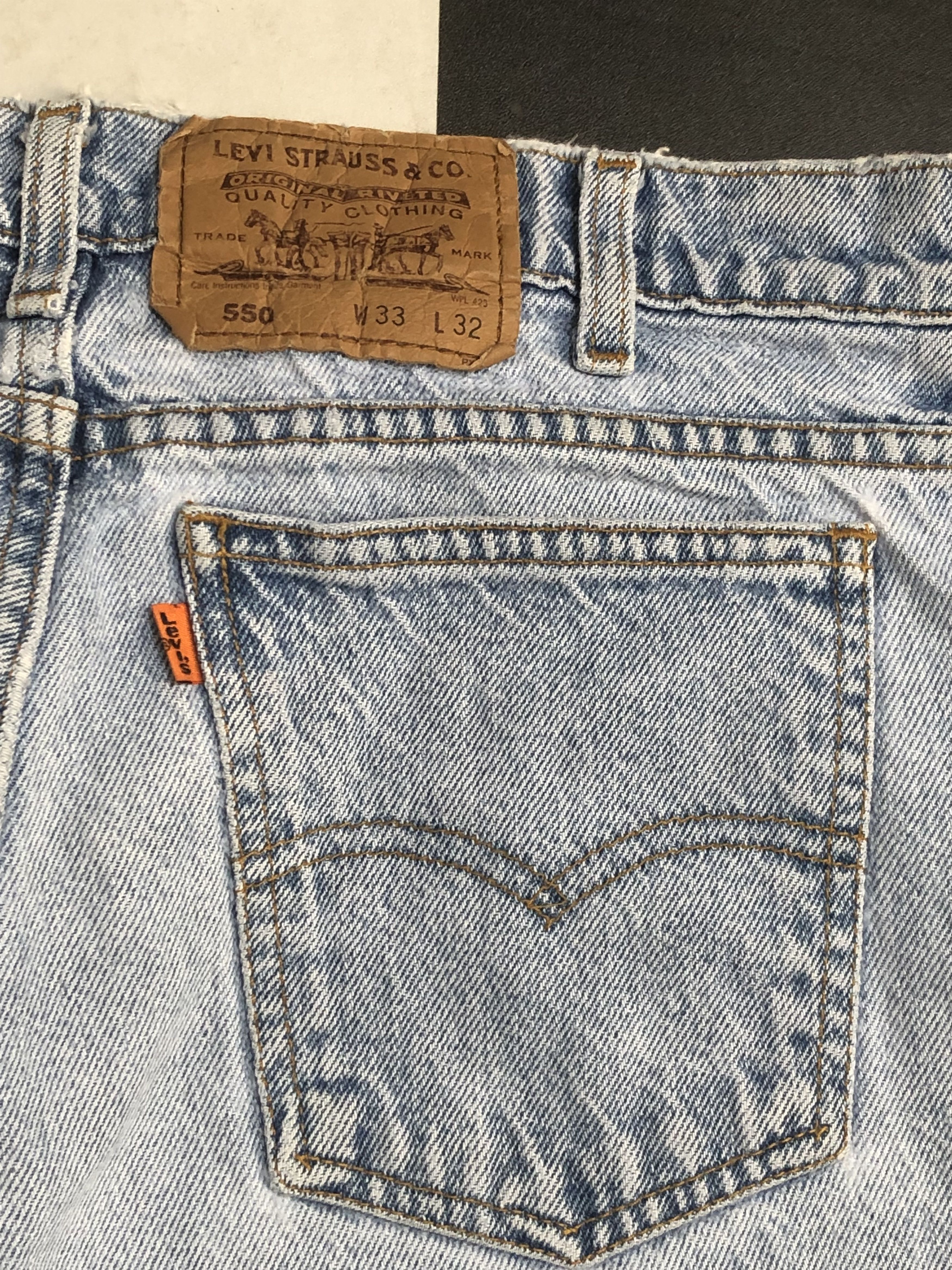 Levi's Vintage 90's Levi's 550 Faded Blue Jeans L596 Size US 32 / EU 48 - 6 Thumbnail