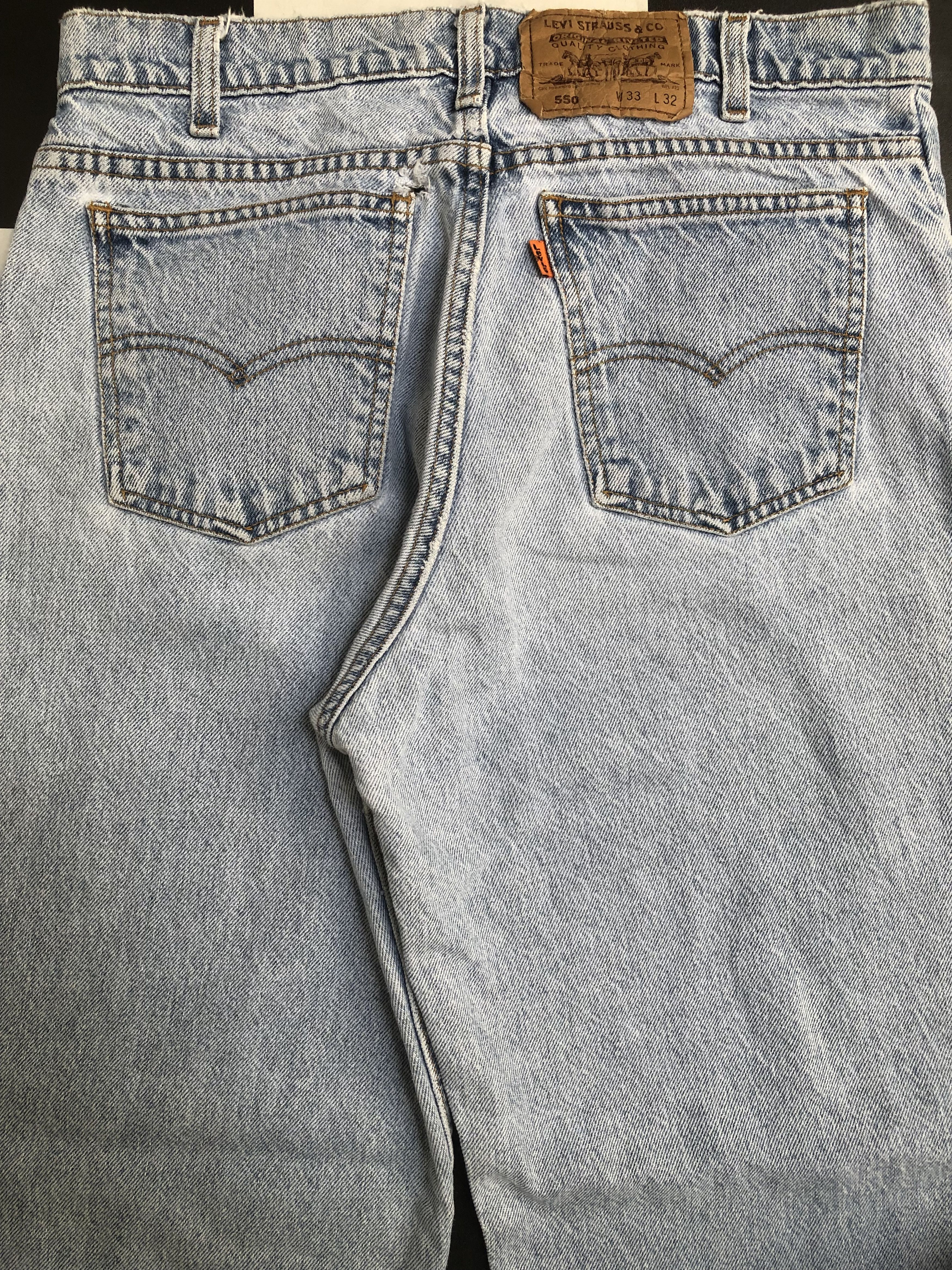 Levi's Vintage 90's Levi's 550 Faded Blue Jeans L596 Size US 32 / EU 48 - 5 Thumbnail