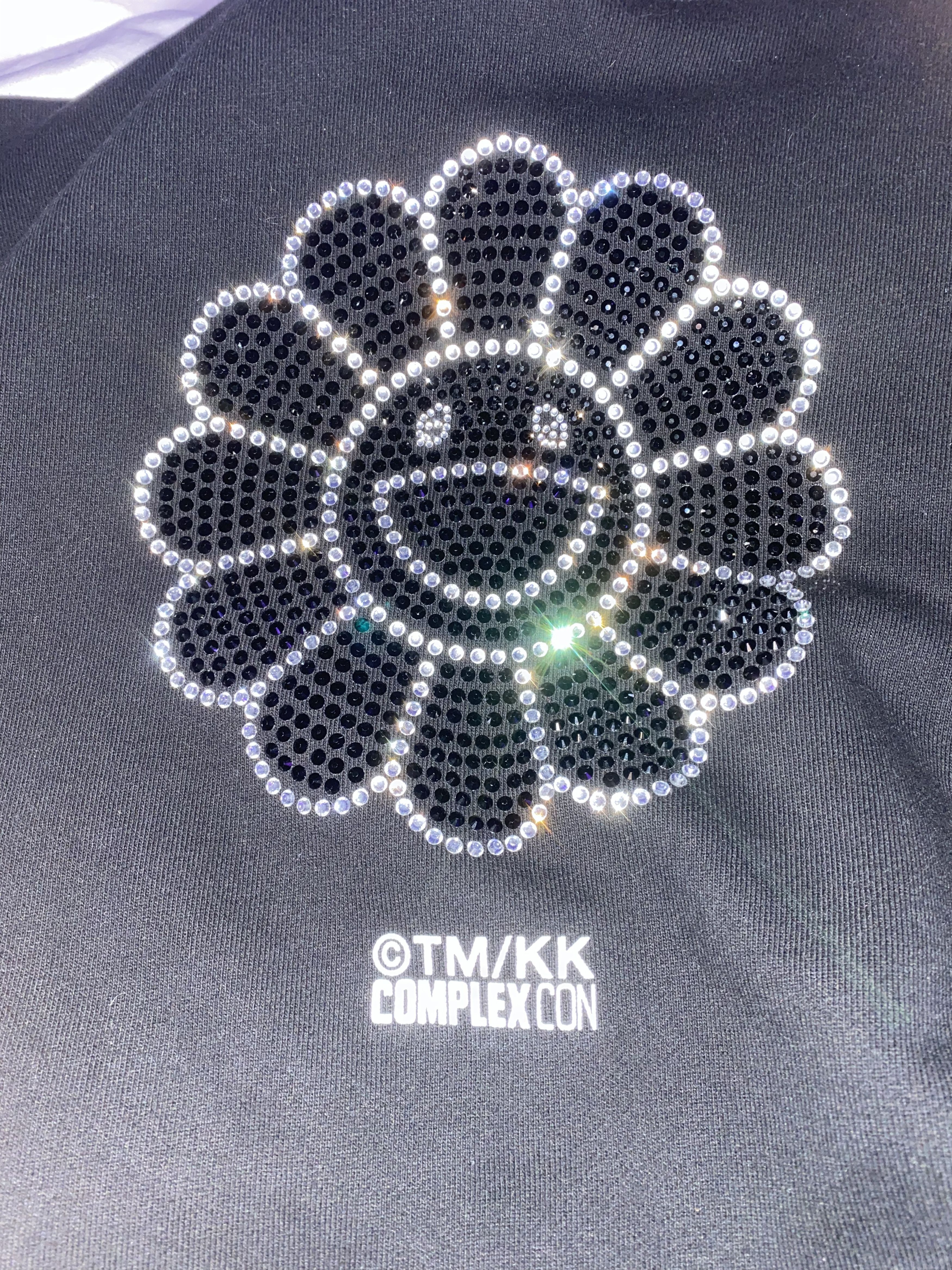 Takashi Murakami Complexcon Swarovski Crystal Flower Hoodie Black
