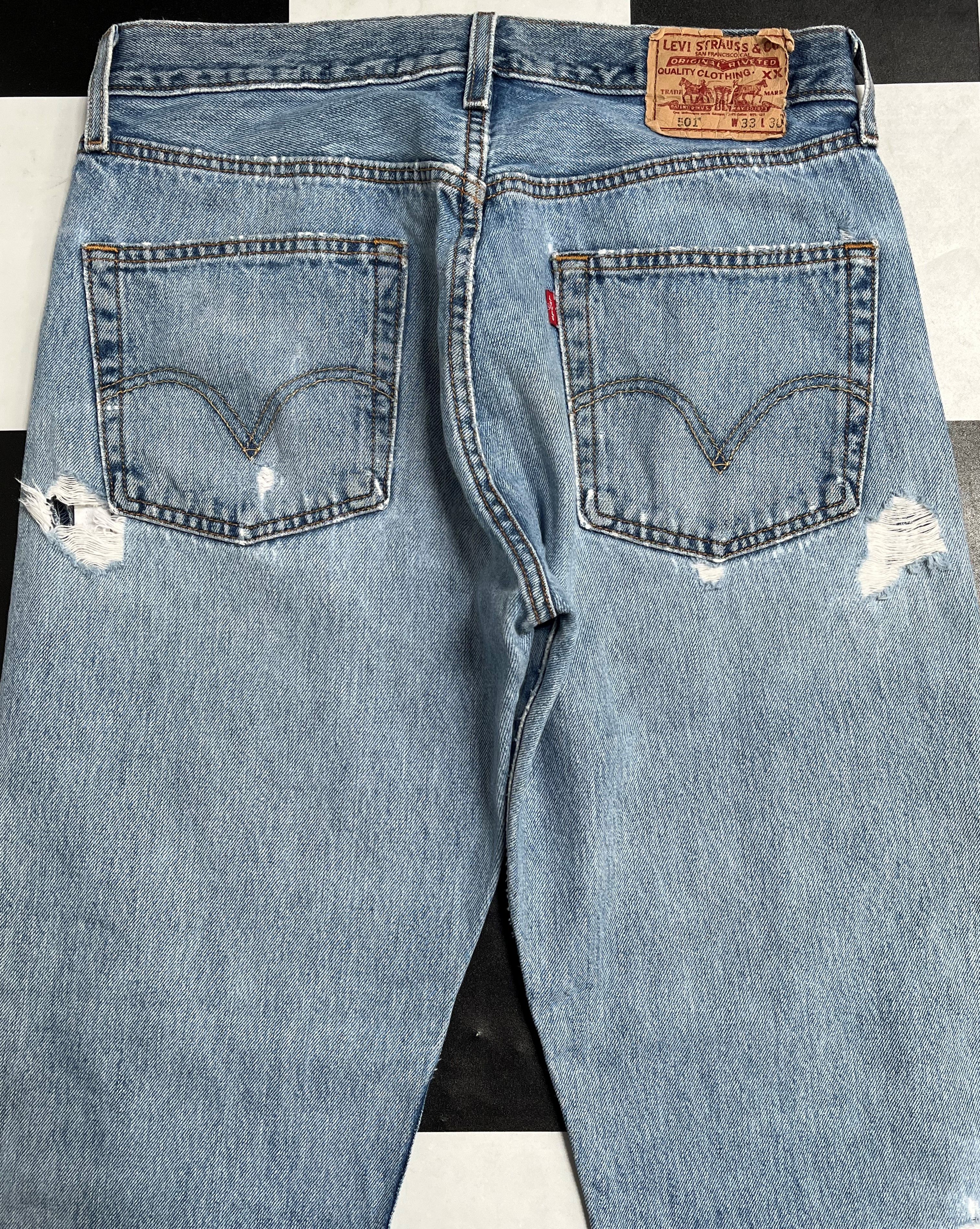 Levi's × Vintage Vintage Levis 501 Distressed Denim Jeans L96 Size US 32 / EU 48 - 4 Thumbnail
