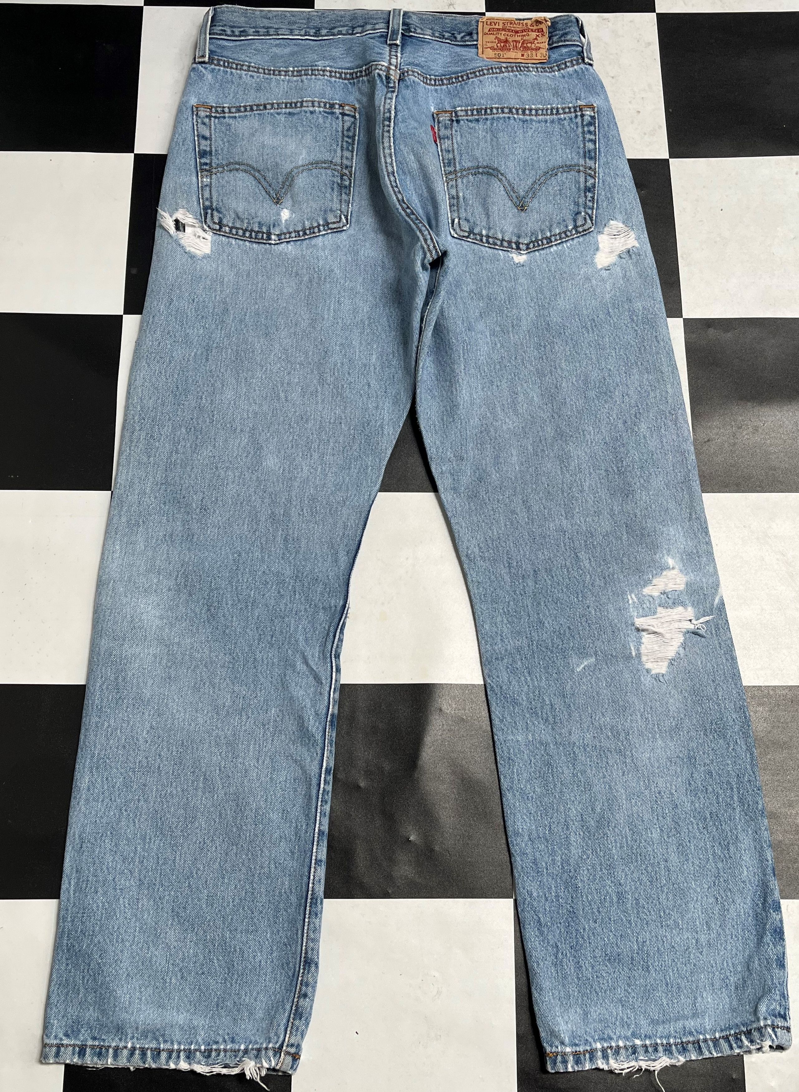 Levi's × Vintage Vintage Levis 501 Distressed Denim Jeans L96 Size US 32 / EU 48 - 2 Thumbnail