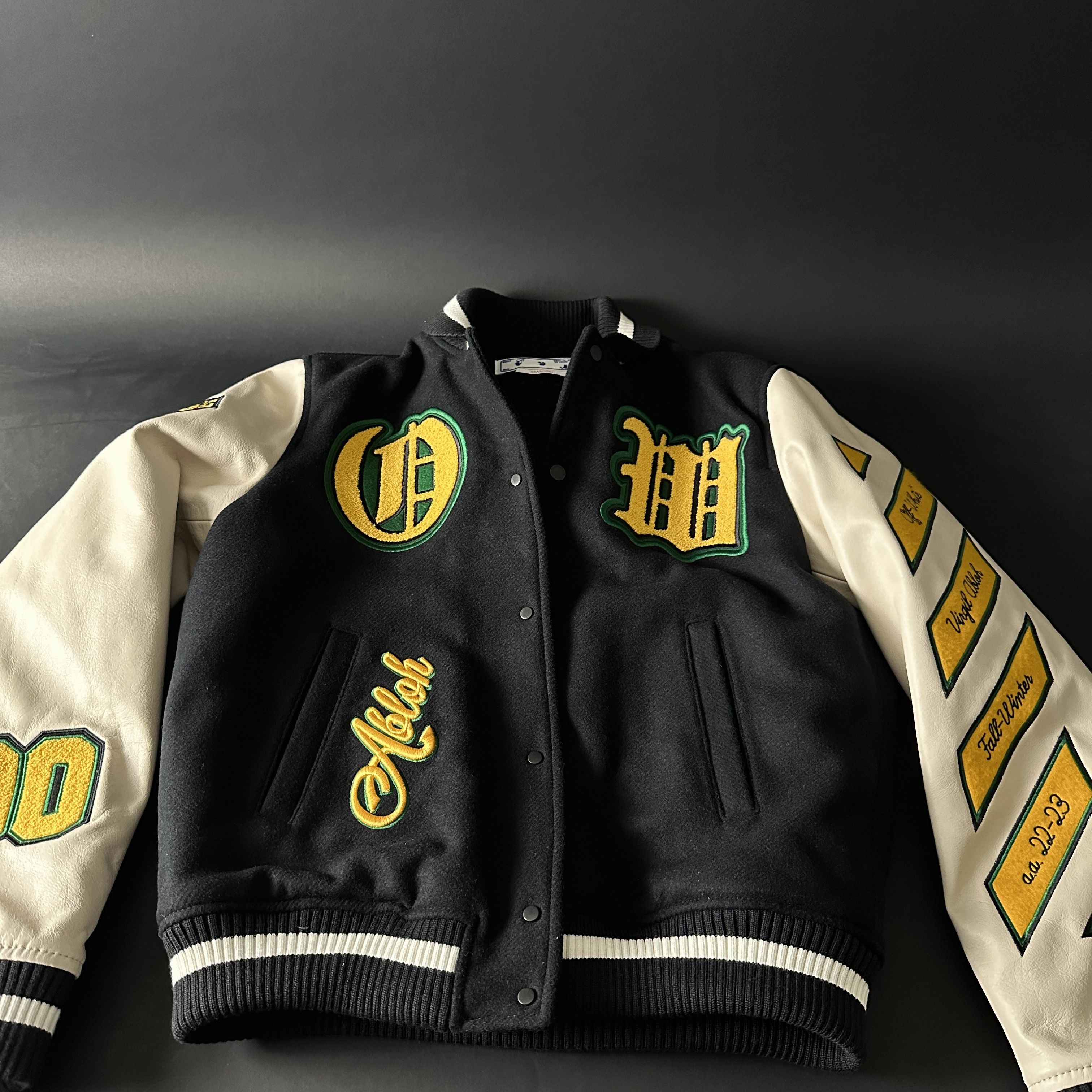 Off-White 2023 Virgil Abloh Patch Varsity Jacket Small / Medium Size US S / EU 44-46 / 1 - 2 Thumbnail