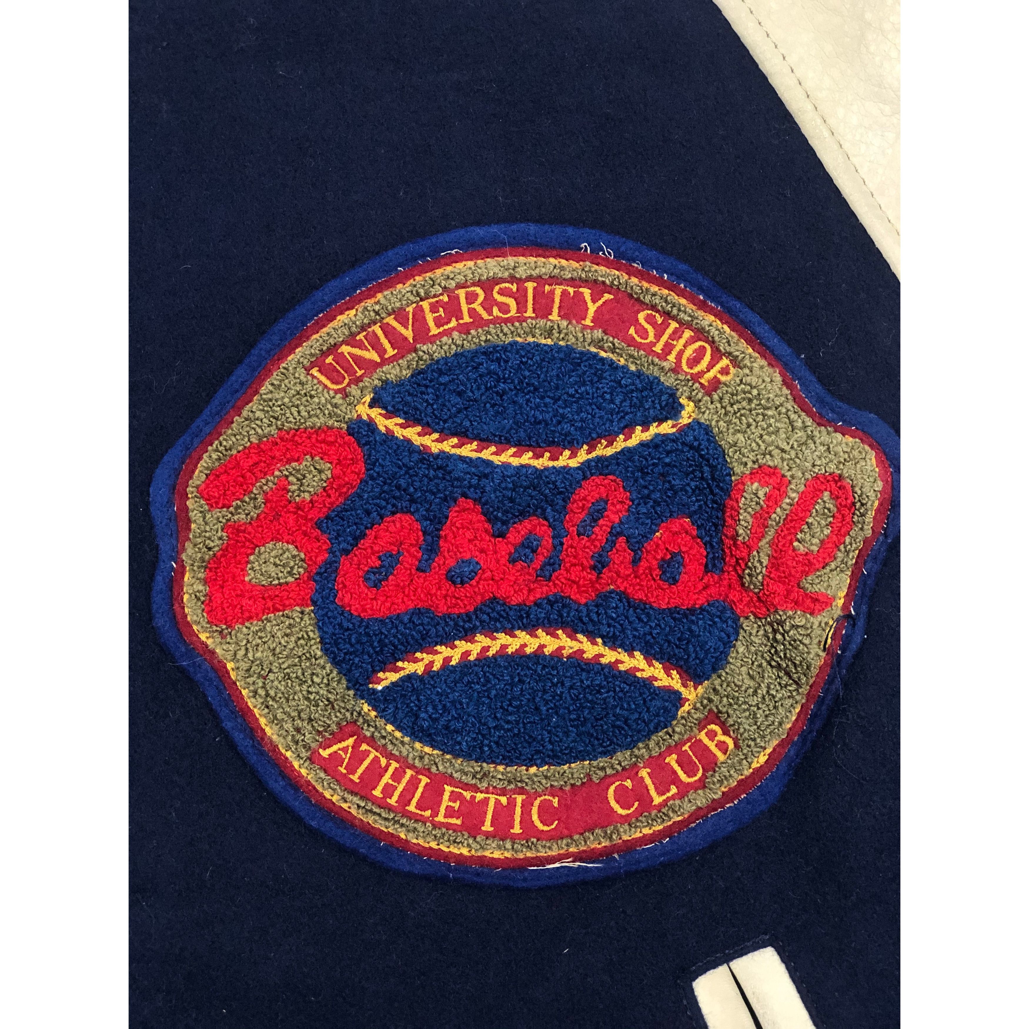 Japanese Brand Vintage 90s University Shop Wear Varsity Jacket Leather Size US L / EU 52-54 / 3 - 4 Thumbnail