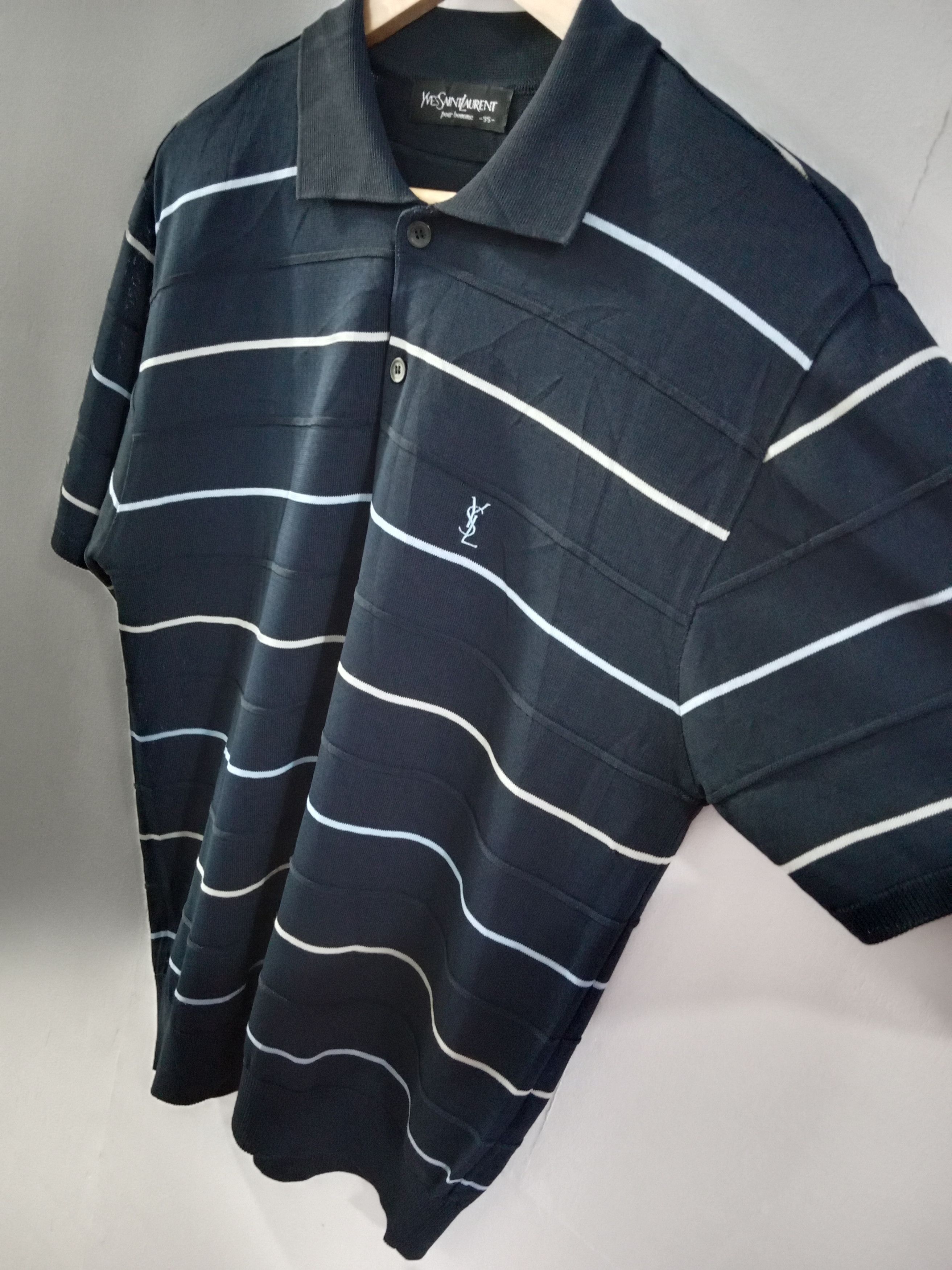 Vintage × Yves Saint Laurent Vintage YSL Mesh Polos Shirts Size US M / EU 48-50 / 2 - 3 Thumbnail
