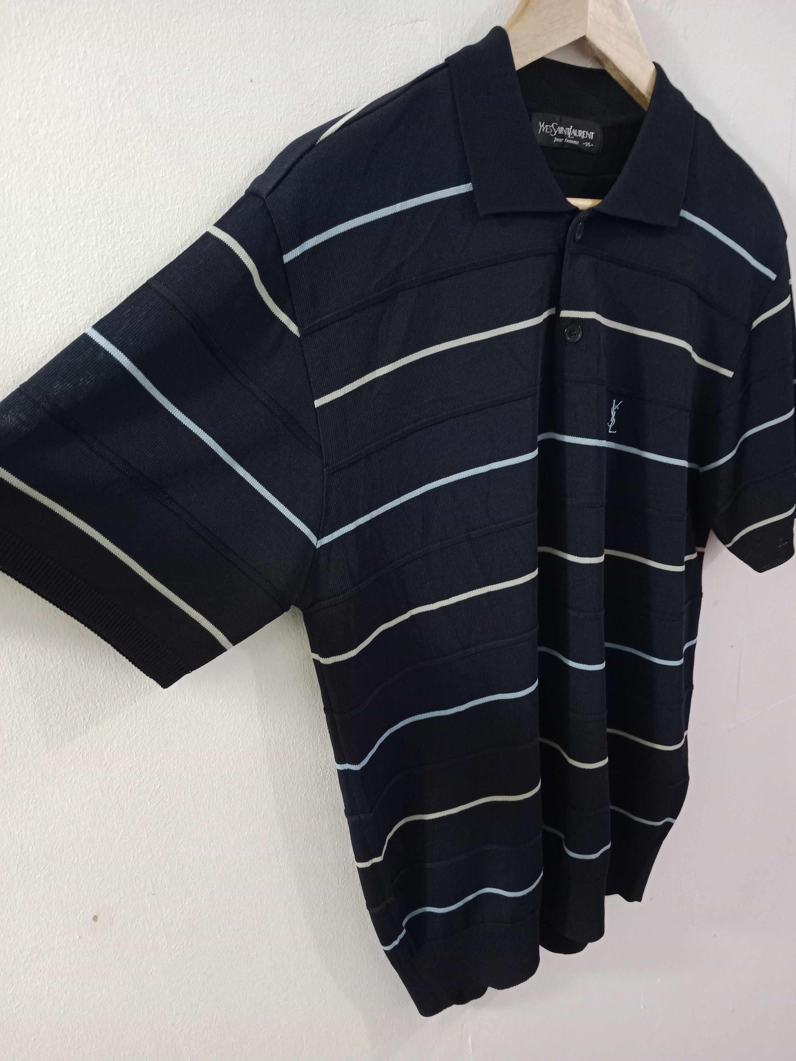 Vintage × Yves Saint Laurent Vintage YSL Mesh Polos Shirts Size US M / EU 48-50 / 2 - 4 Thumbnail