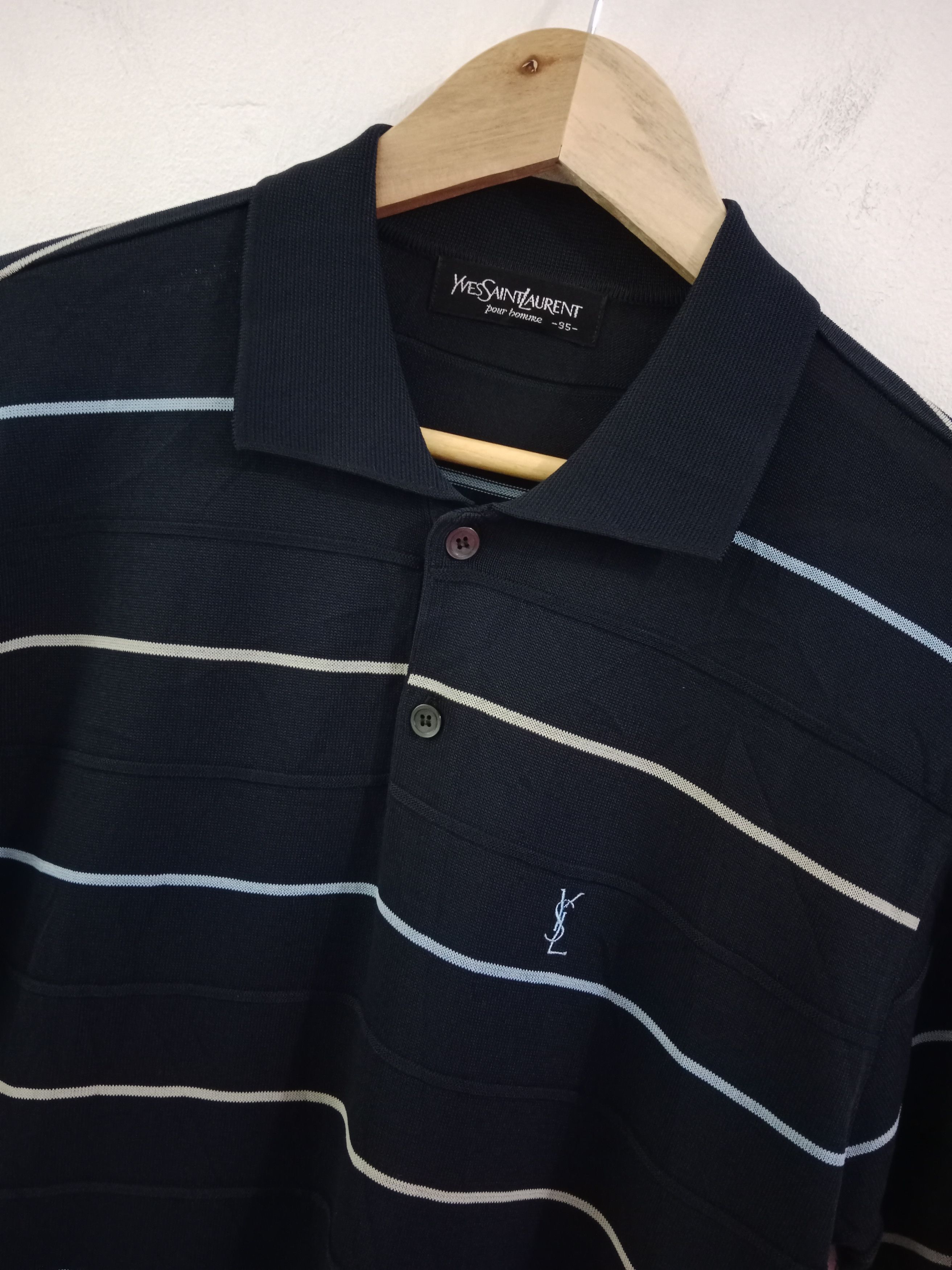 Vintage × Yves Saint Laurent Vintage YSL Mesh Polos Shirts Size US M / EU 48-50 / 2 - 7 Thumbnail