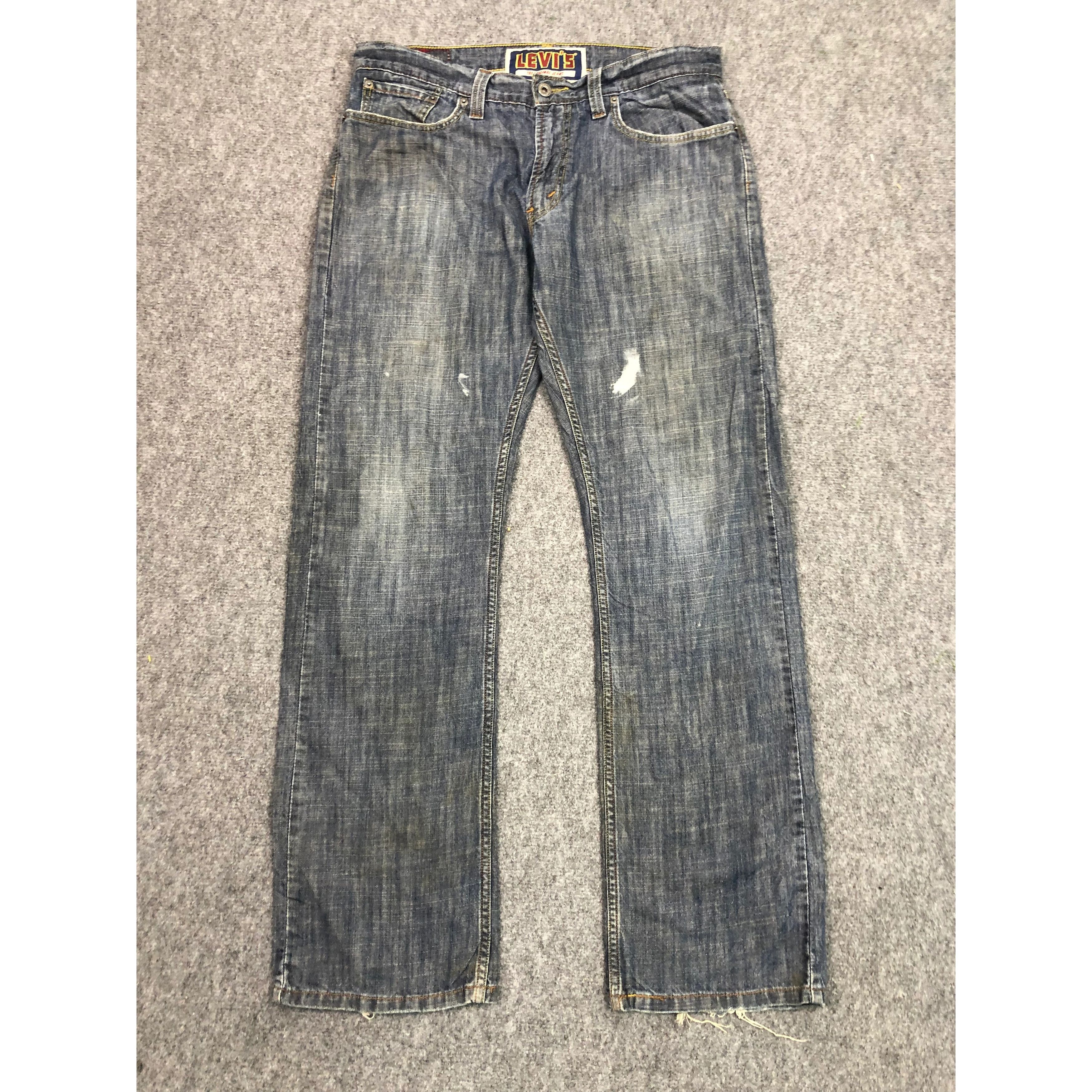 image of Sun Faded Levis 514 Blue Denim Jeans in Blue Jean, Men's (Size 36)