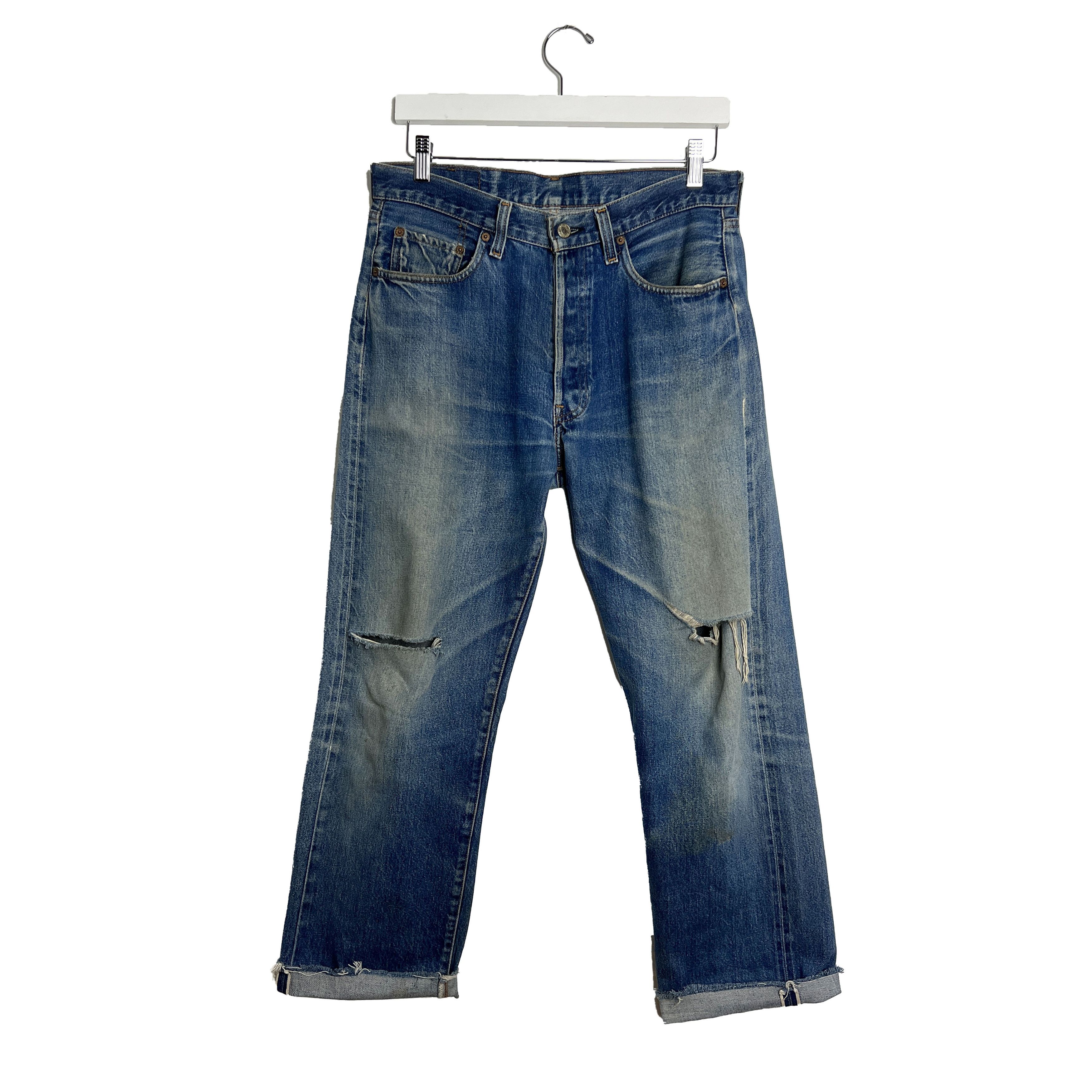 Levi's 1990s Levi's 501 Redline Selvedge #555 Valencia Jeans Size US 32 / EU 48 - 1 Thumbnail