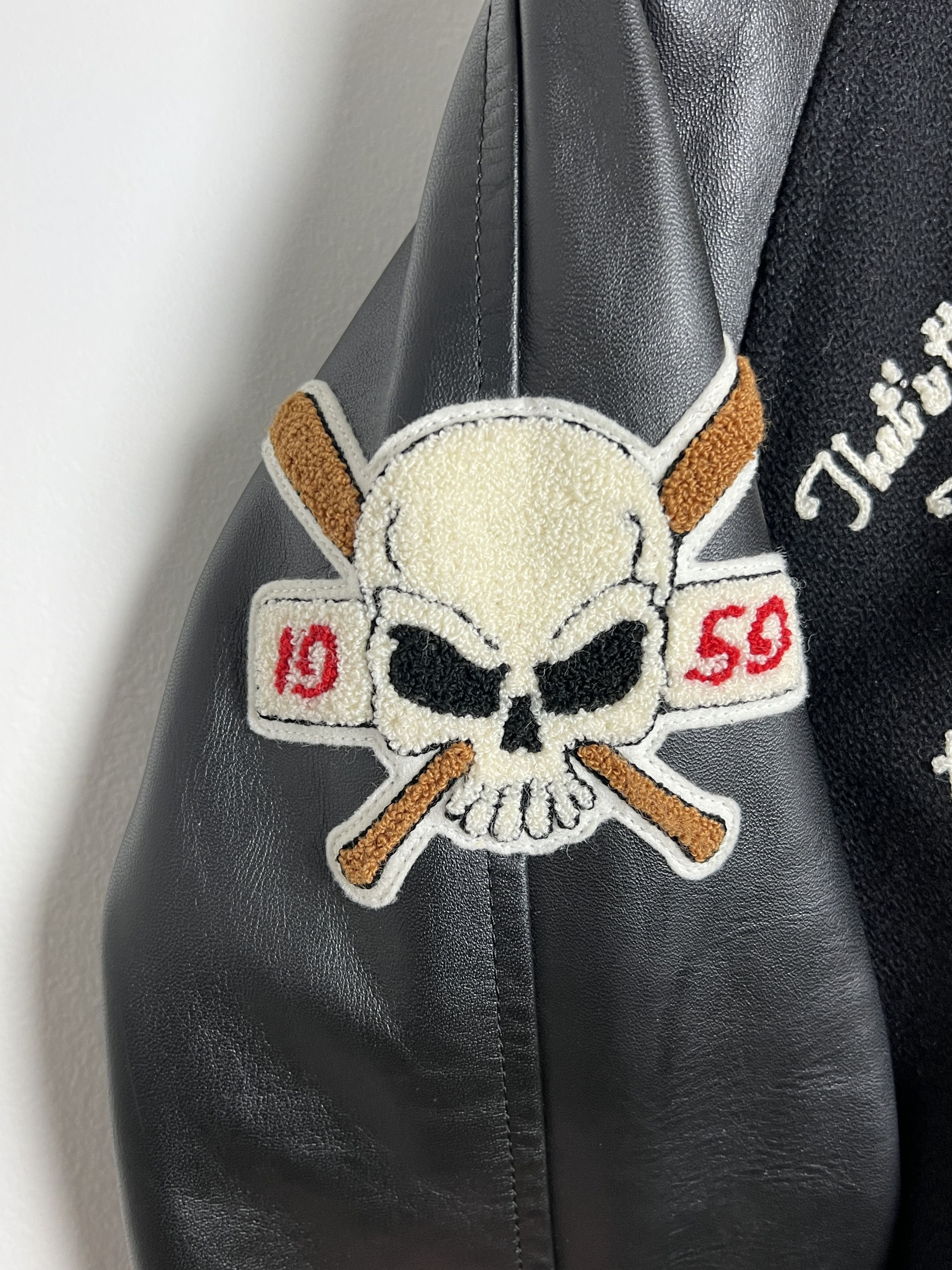 The Flat Head Applique Leather Wool Stadium Varsity Jacket Size US M / EU 48-50 / 2 - 6 Thumbnail