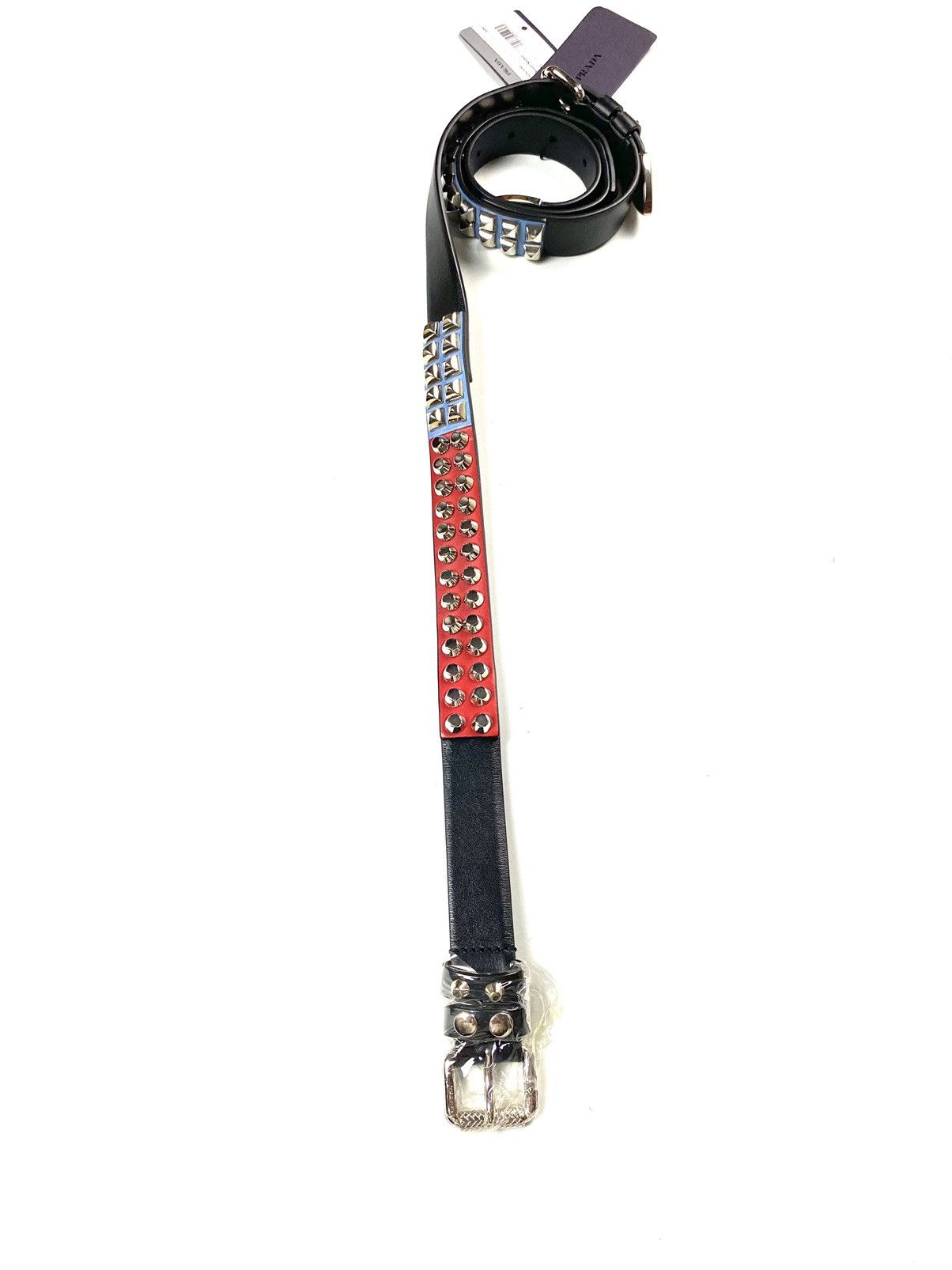 Prada BNWT SS18 double buckle rockstar studded belt SZ105/42 | Grailed