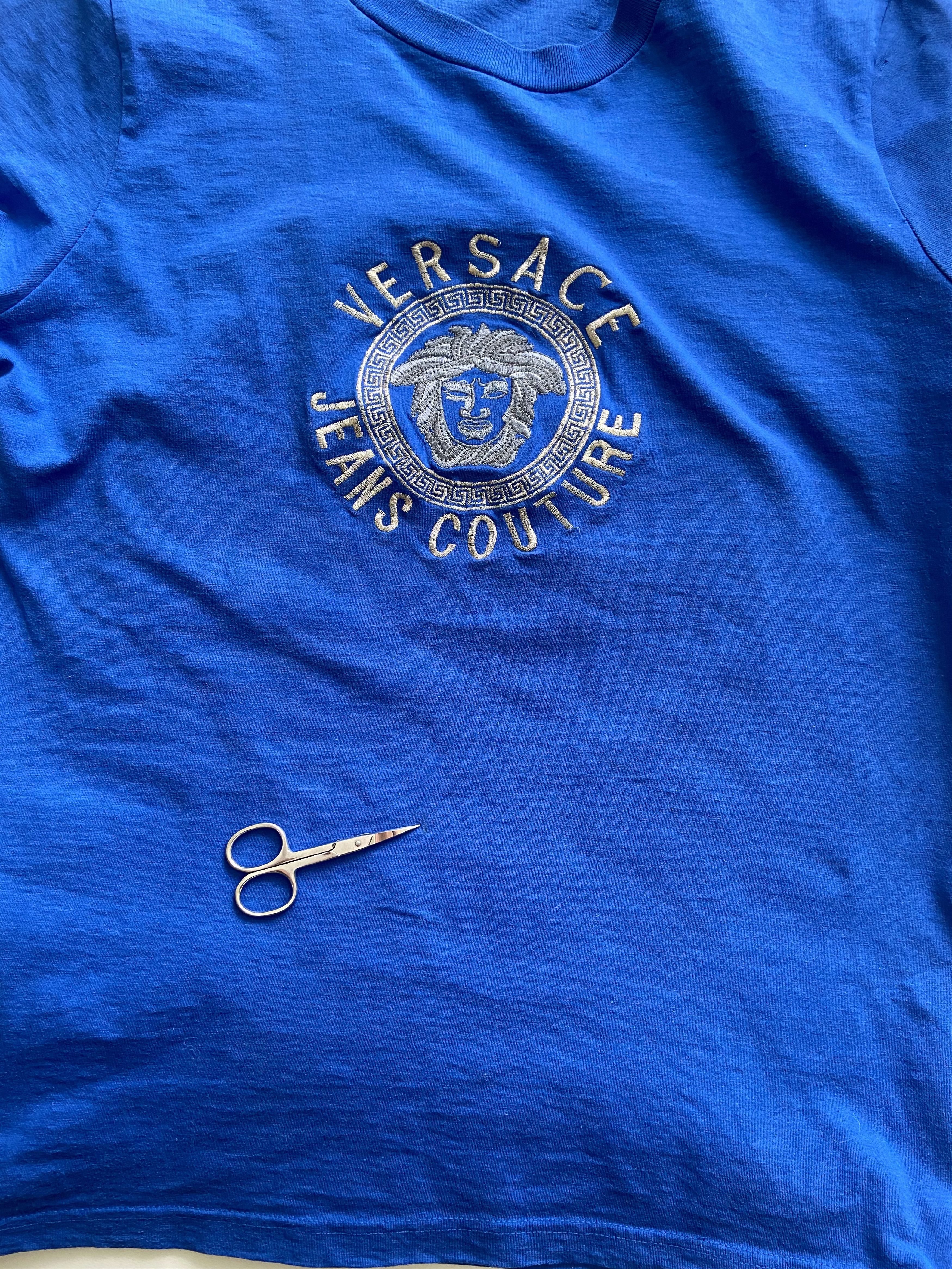 Versace Vintage Versace Jeans Couture Embroidered shinny Medusa tee Size US S / EU 44-46 / 1 - 12 Thumbnail
