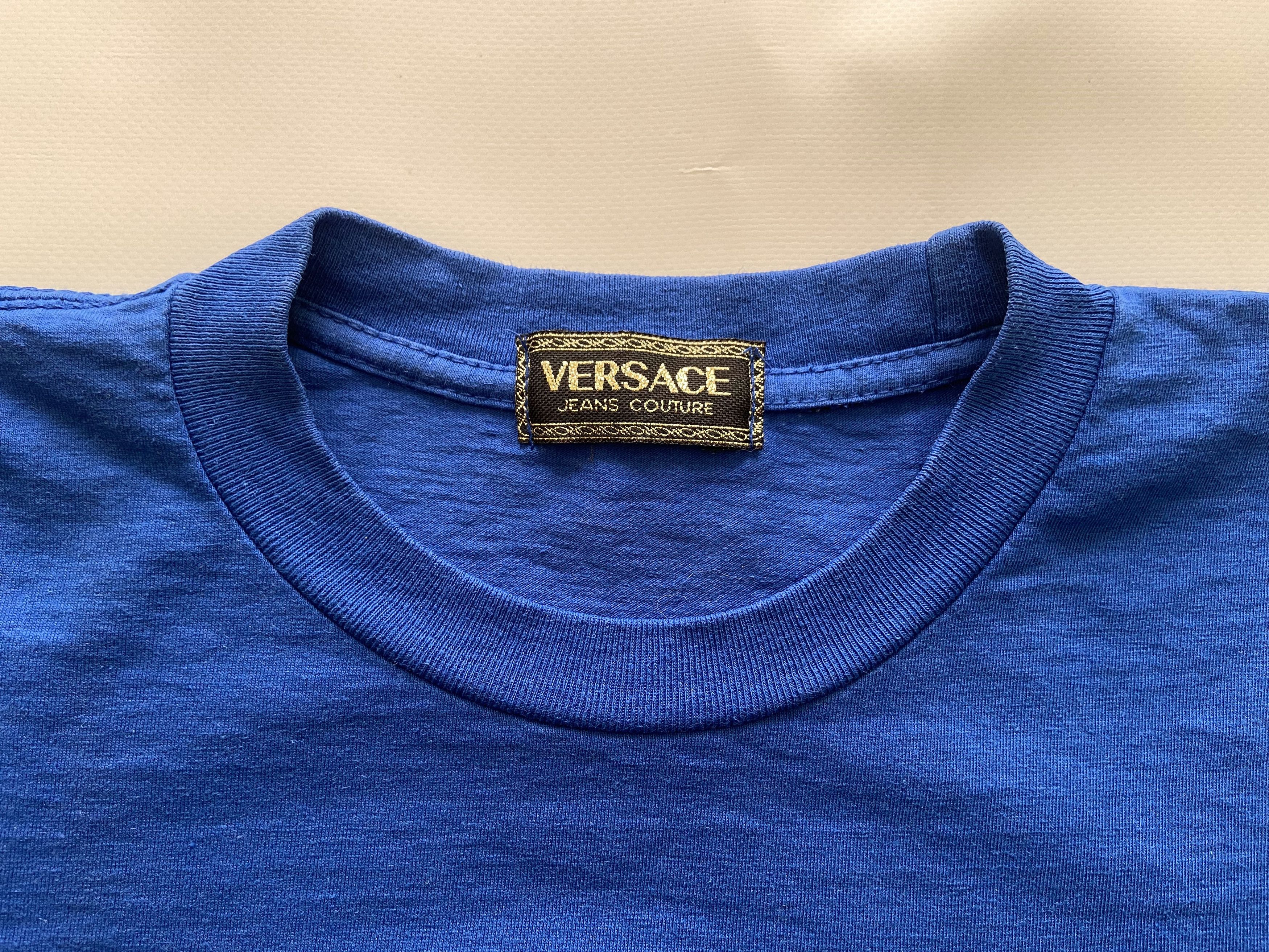 Versace Vintage Versace Jeans Couture Embroidered shinny Medusa tee Size US S / EU 44-46 / 1 - 5 Thumbnail