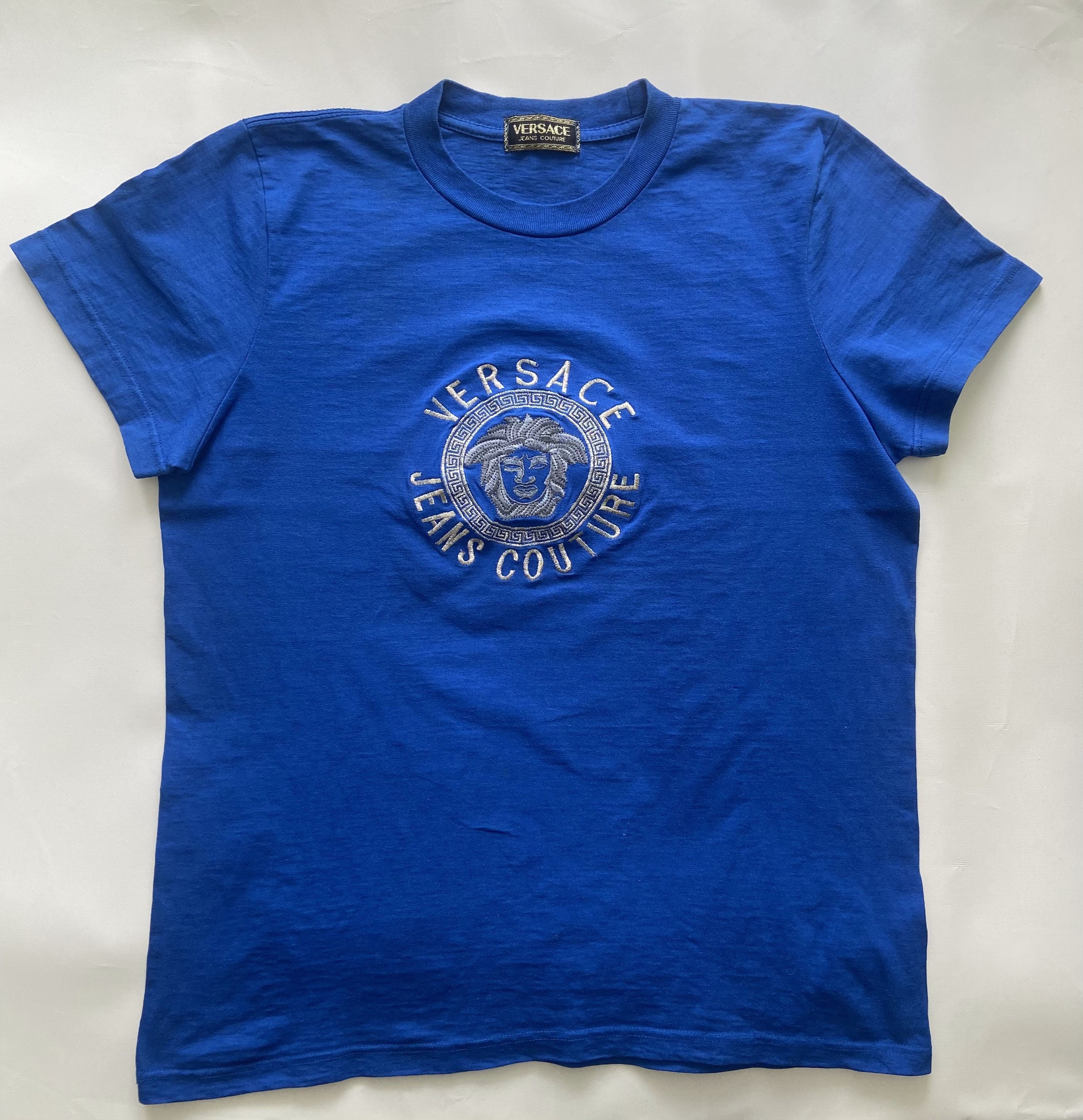 Versace Vintage Versace Jeans Couture Embroidered shinny Medusa tee Size US S / EU 44-46 / 1 - 1 Thumbnail