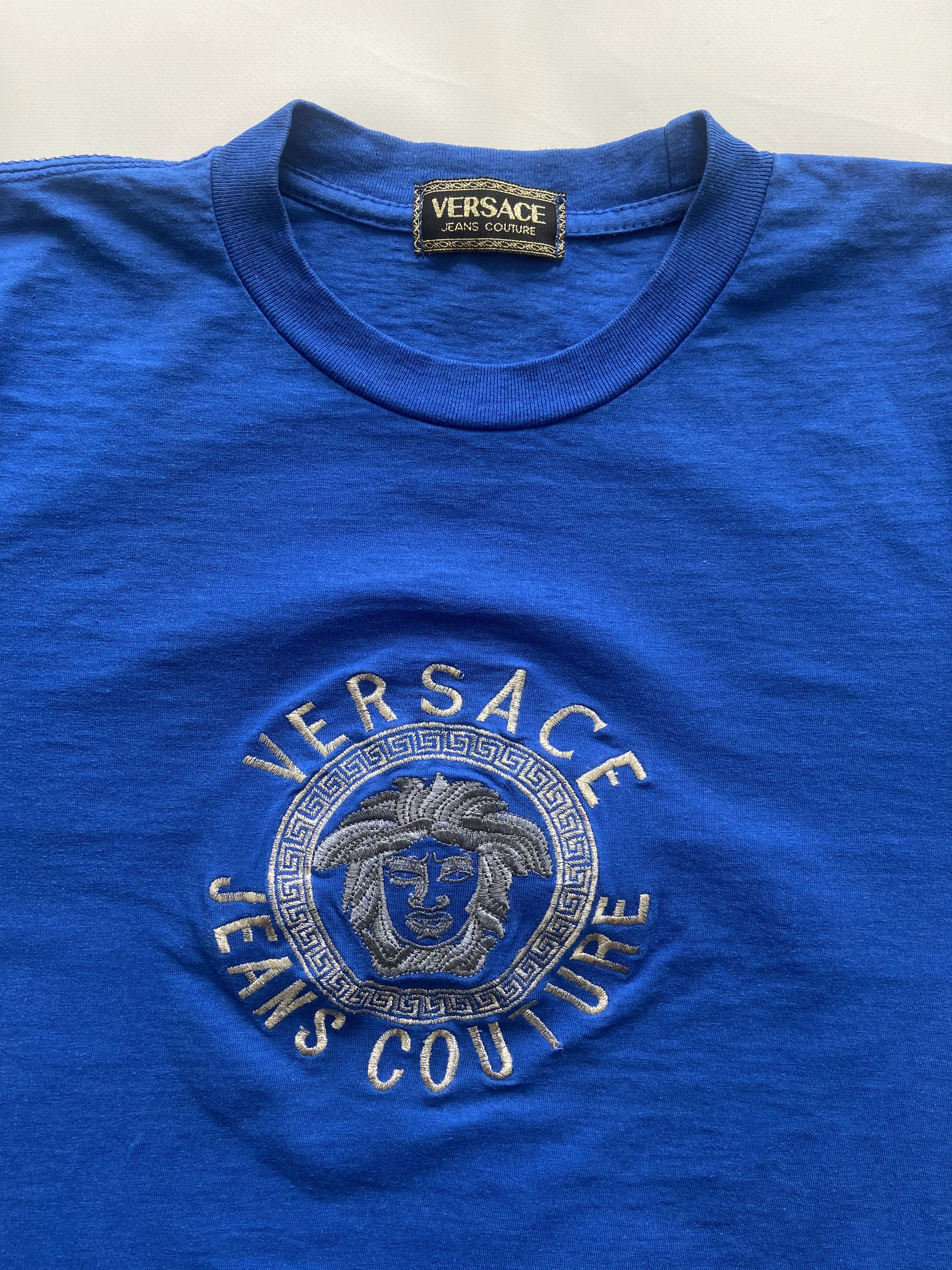 Versace Vintage Versace Jeans Couture Embroidered shinny Medusa tee Size US S / EU 44-46 / 1 - 2 Thumbnail
