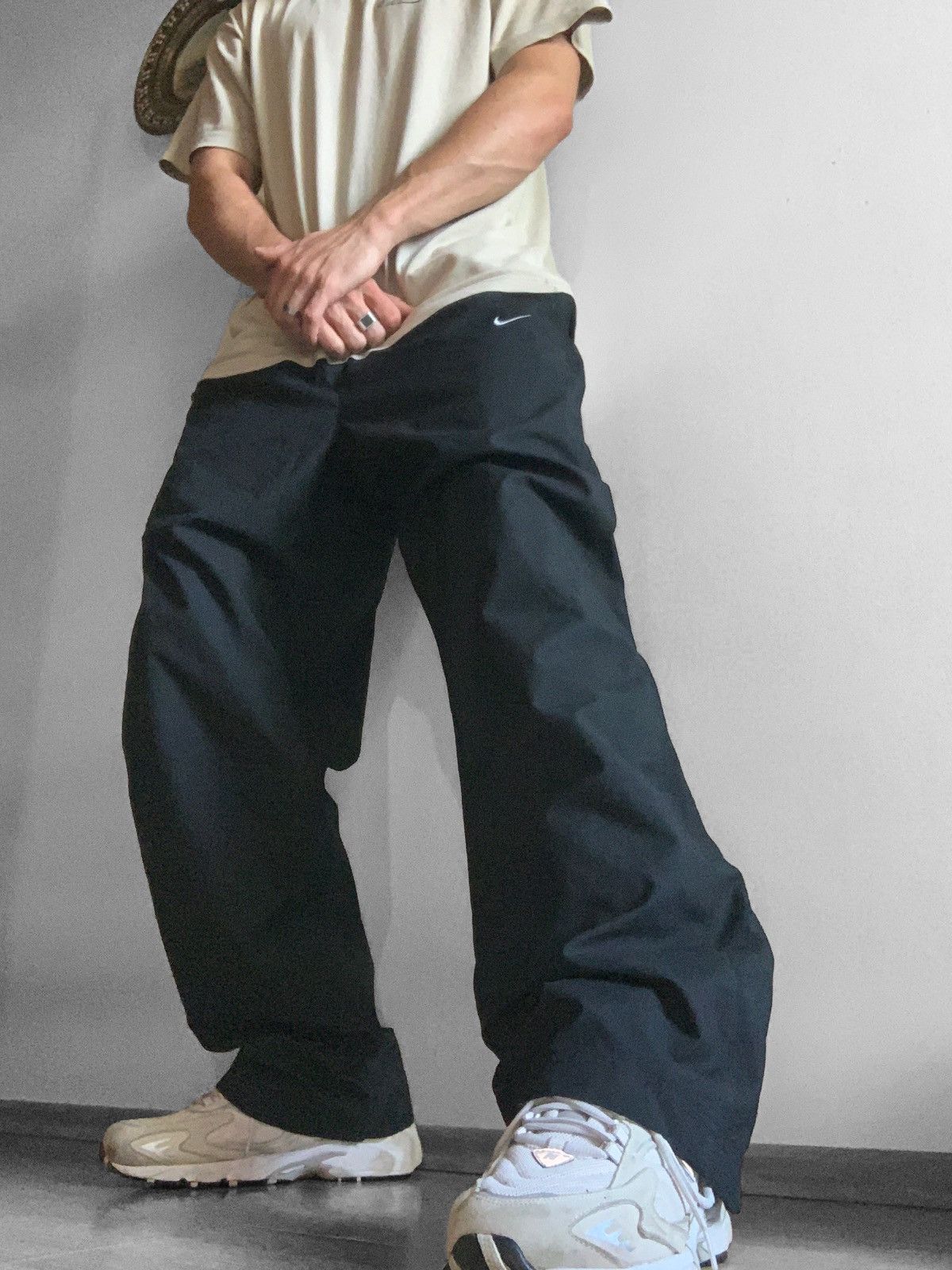 Vintage y2k Nike Black Track Pants Swoosh