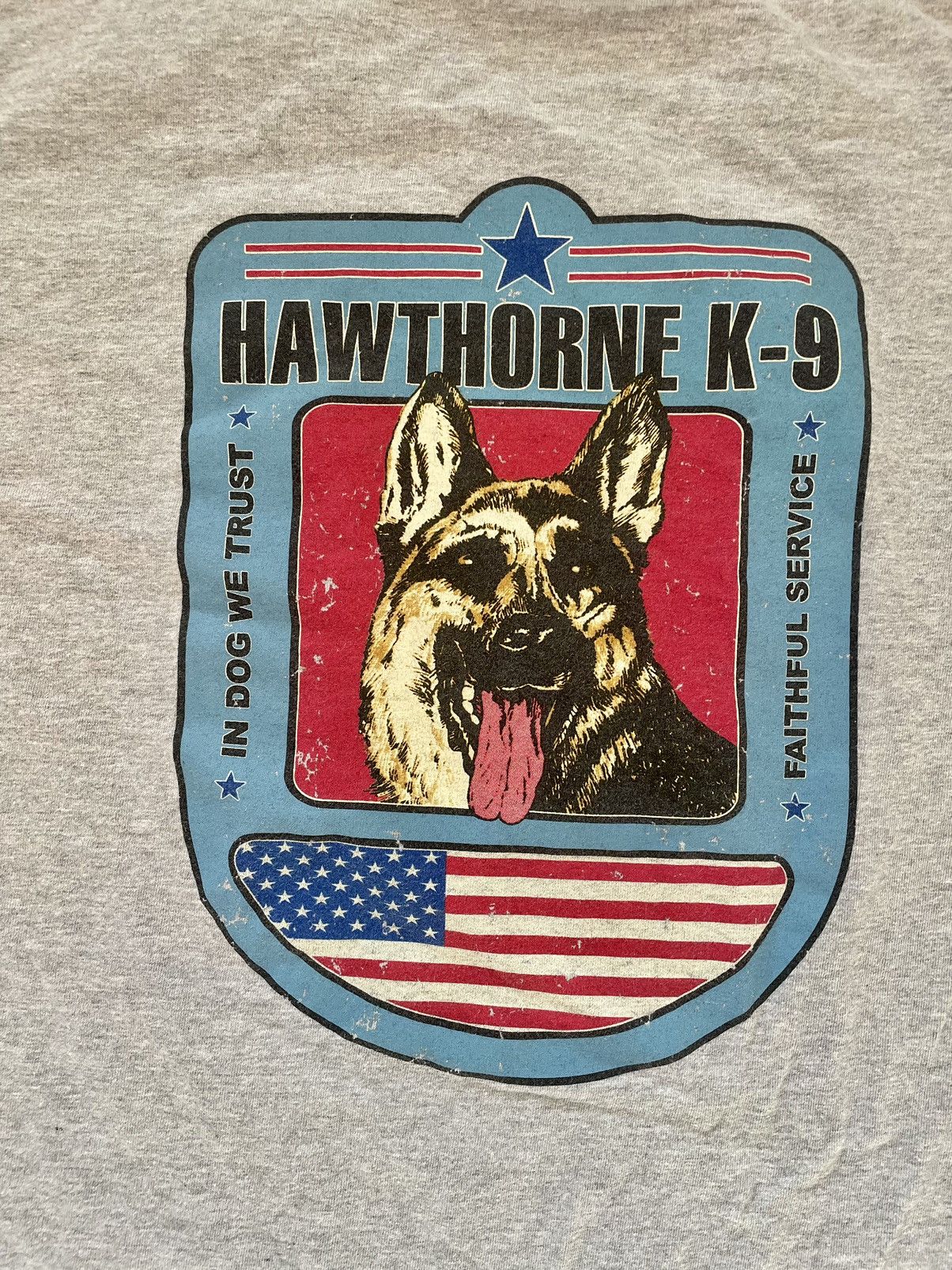 Hanes Y2K Hawthorne K-9 German Shepard Police Dog Americana Tee Size US L / EU 52-54 / 3 - 3 Thumbnail