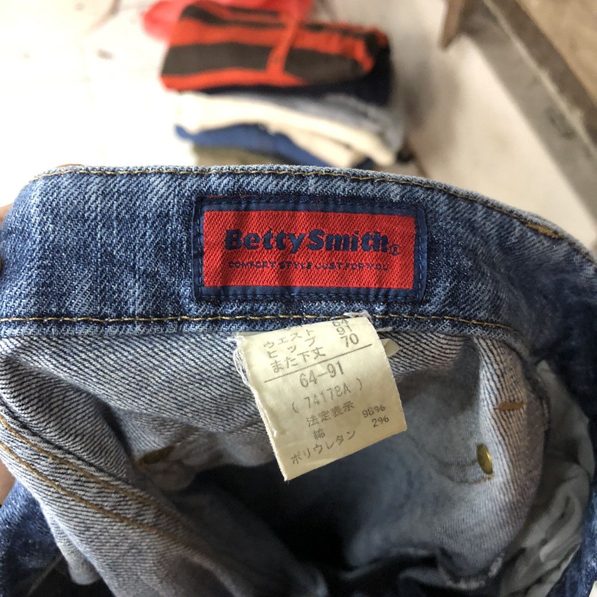 Japanese Brand Betty Smith Blue love pocket Denim Pants #4985 Size 27" / US 4 / IT 40 - 14 Thumbnail