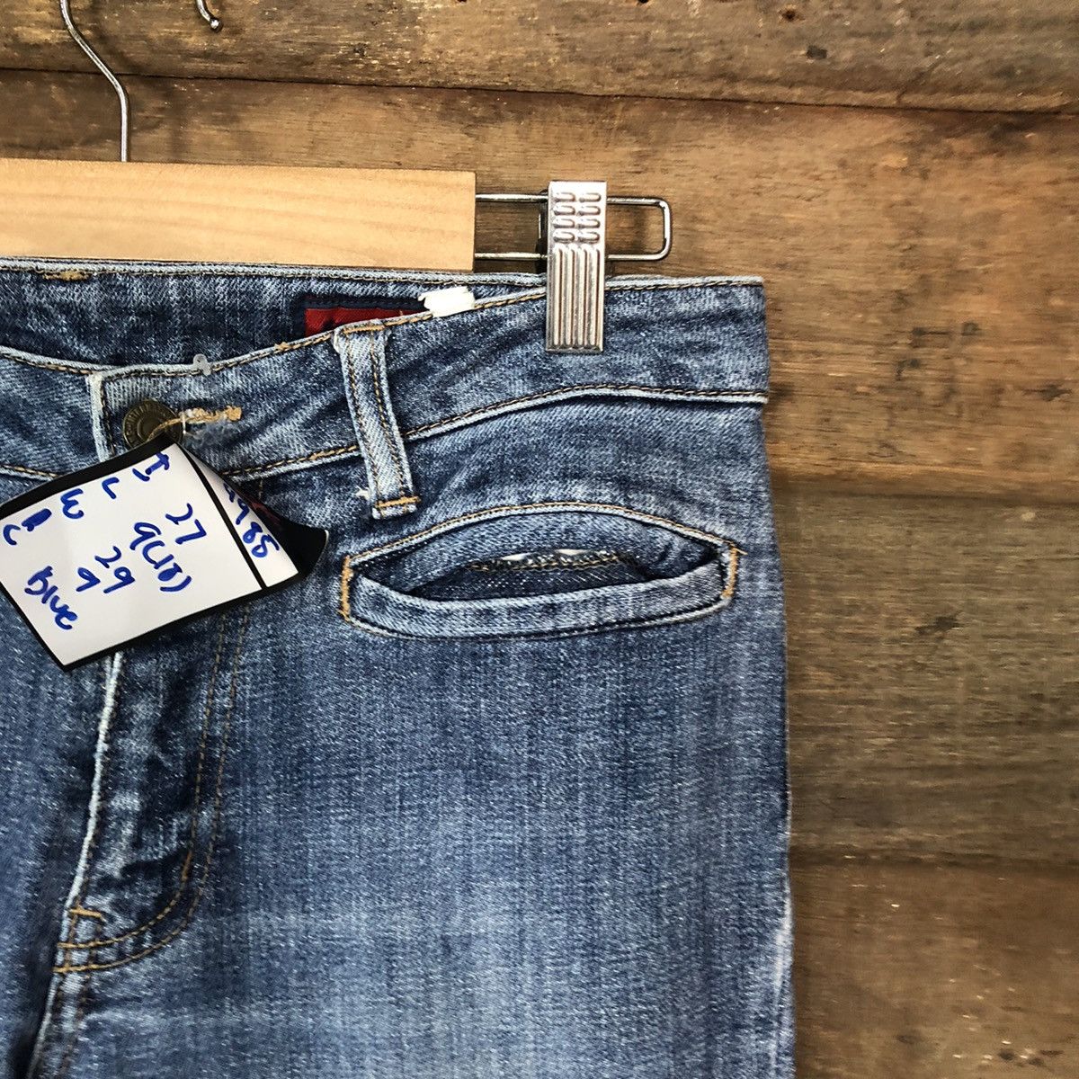 Japanese Brand Betty Smith Blue love pocket Denim Pants #4985 Size 27" / US 4 / IT 40 - 5 Thumbnail