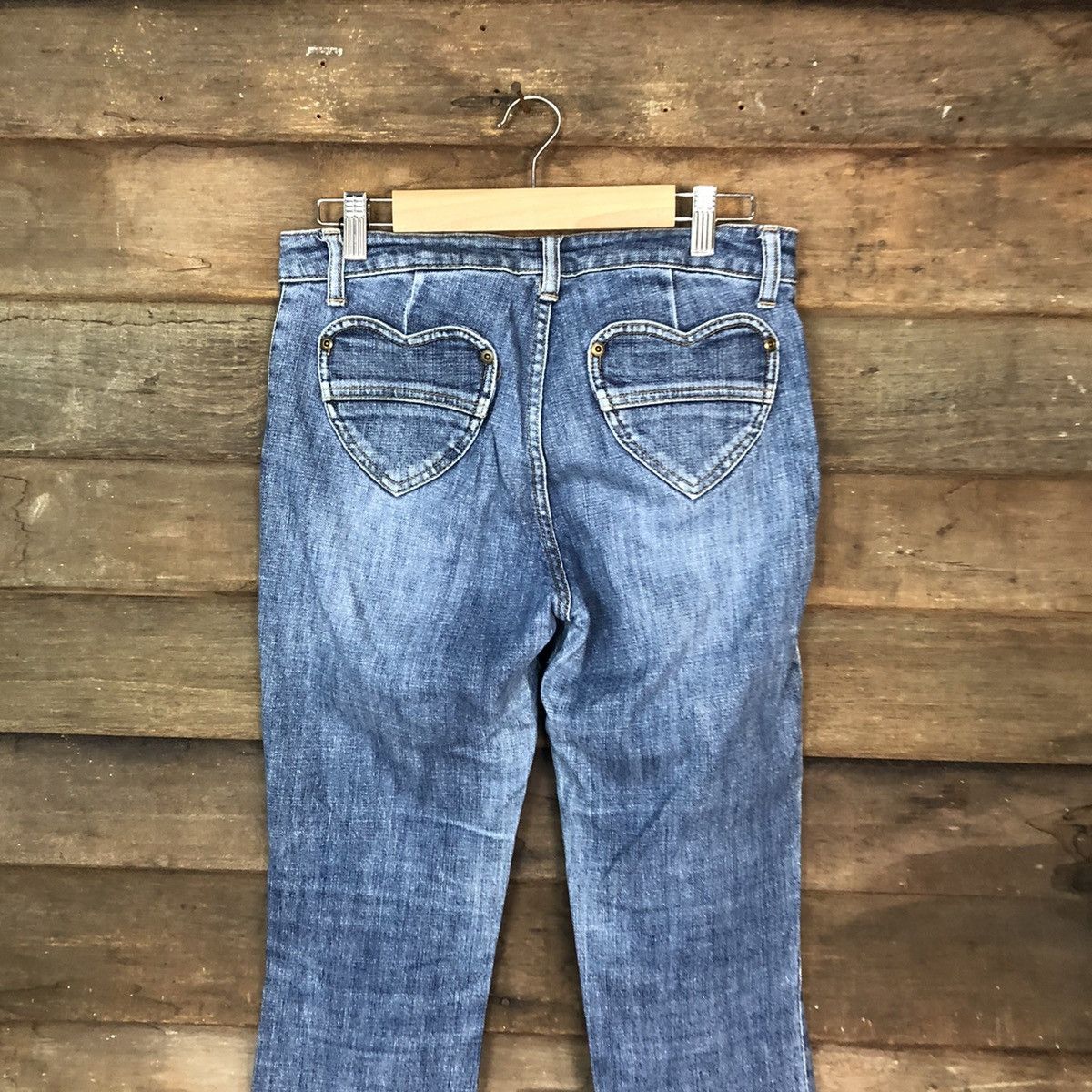 Japanese Brand Betty Smith Blue love pocket Denim Pants #4985 Size 27" / US 4 / IT 40 - 10 Thumbnail