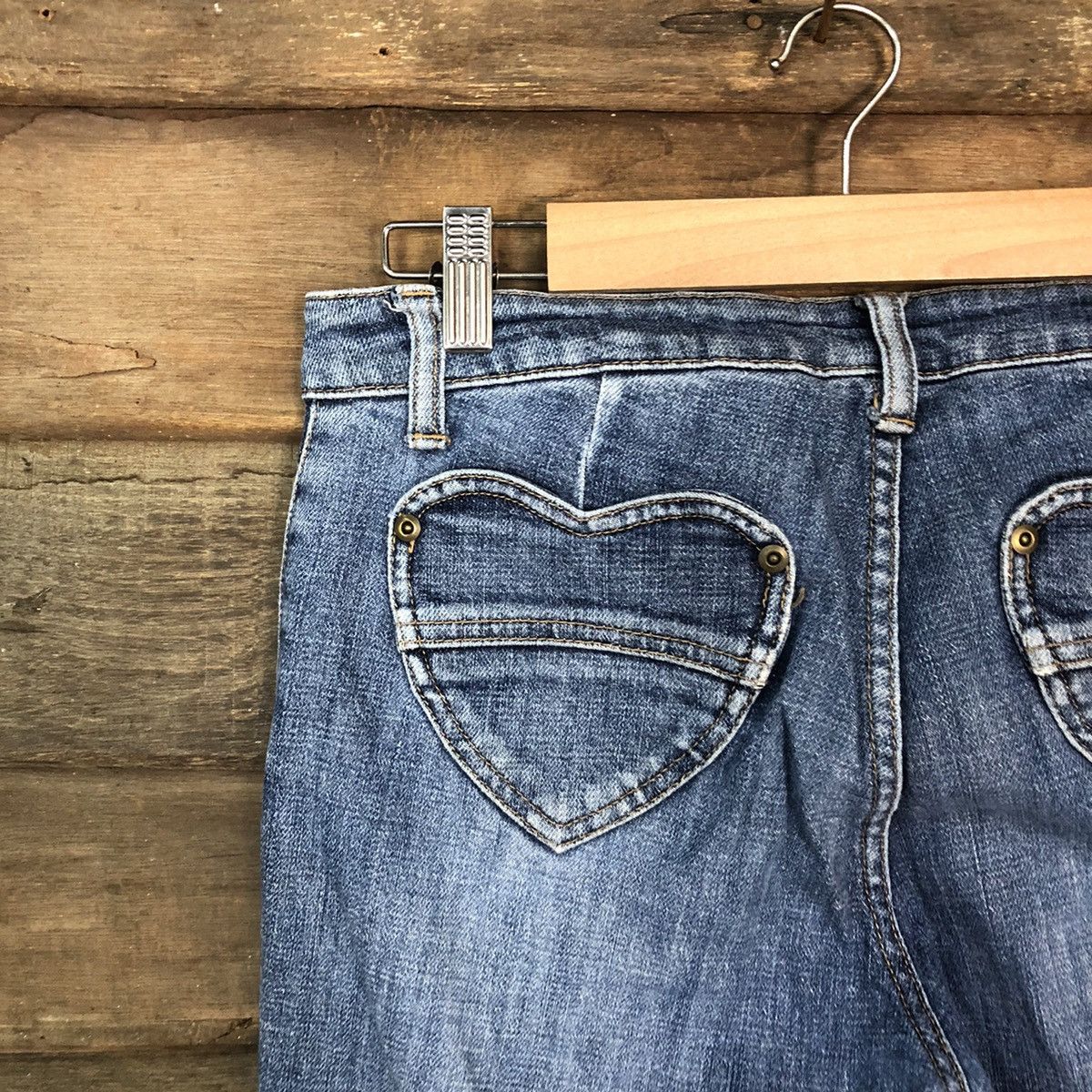Japanese Brand Betty Smith Blue love pocket Denim Pants #4985 Size 27" / US 4 / IT 40 - 12 Thumbnail