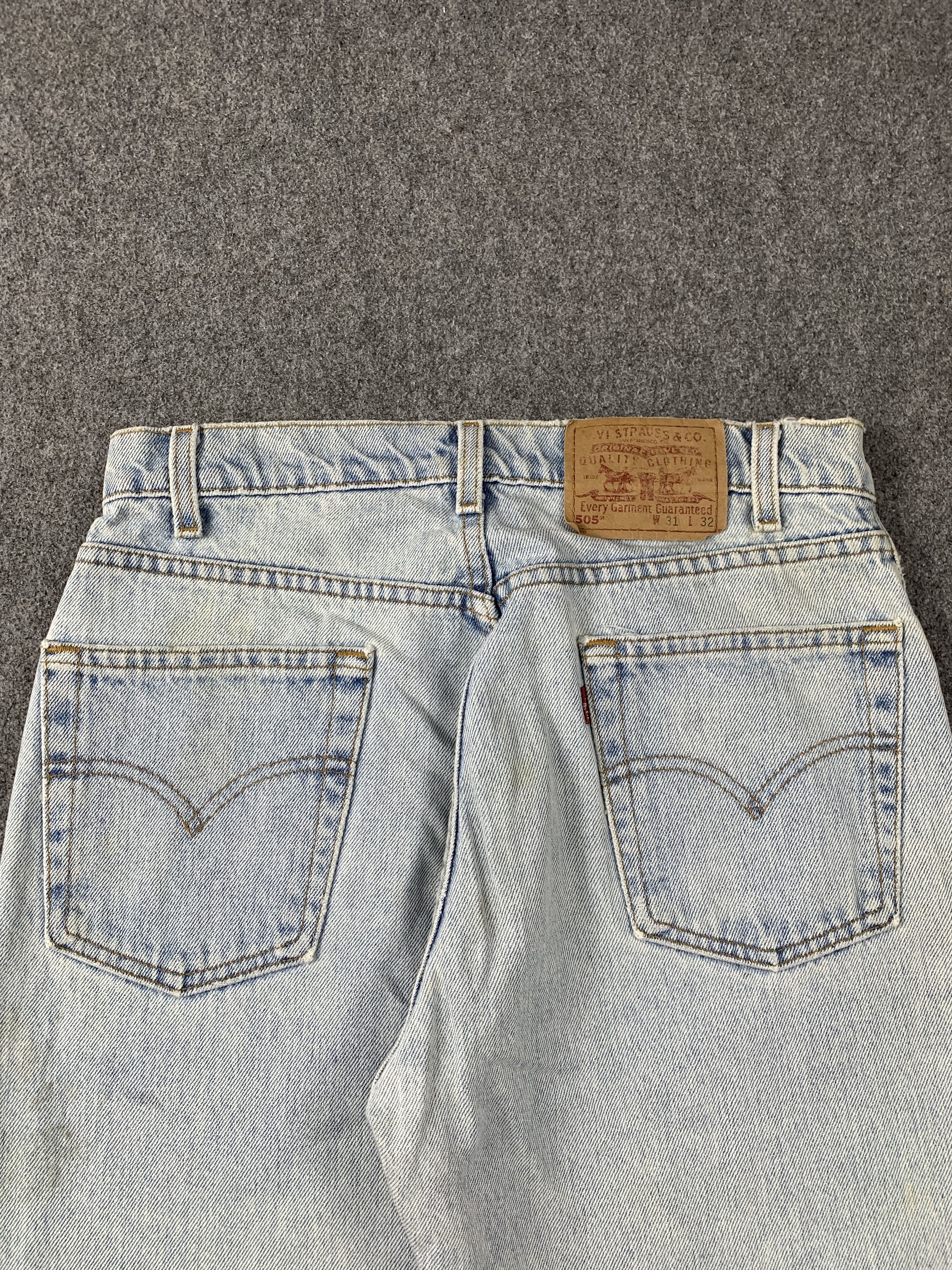 Levi's Vintage 90s Levis 505 Light Wash Jeans DP2089 Size US 30 / EU 46 - 4 Thumbnail