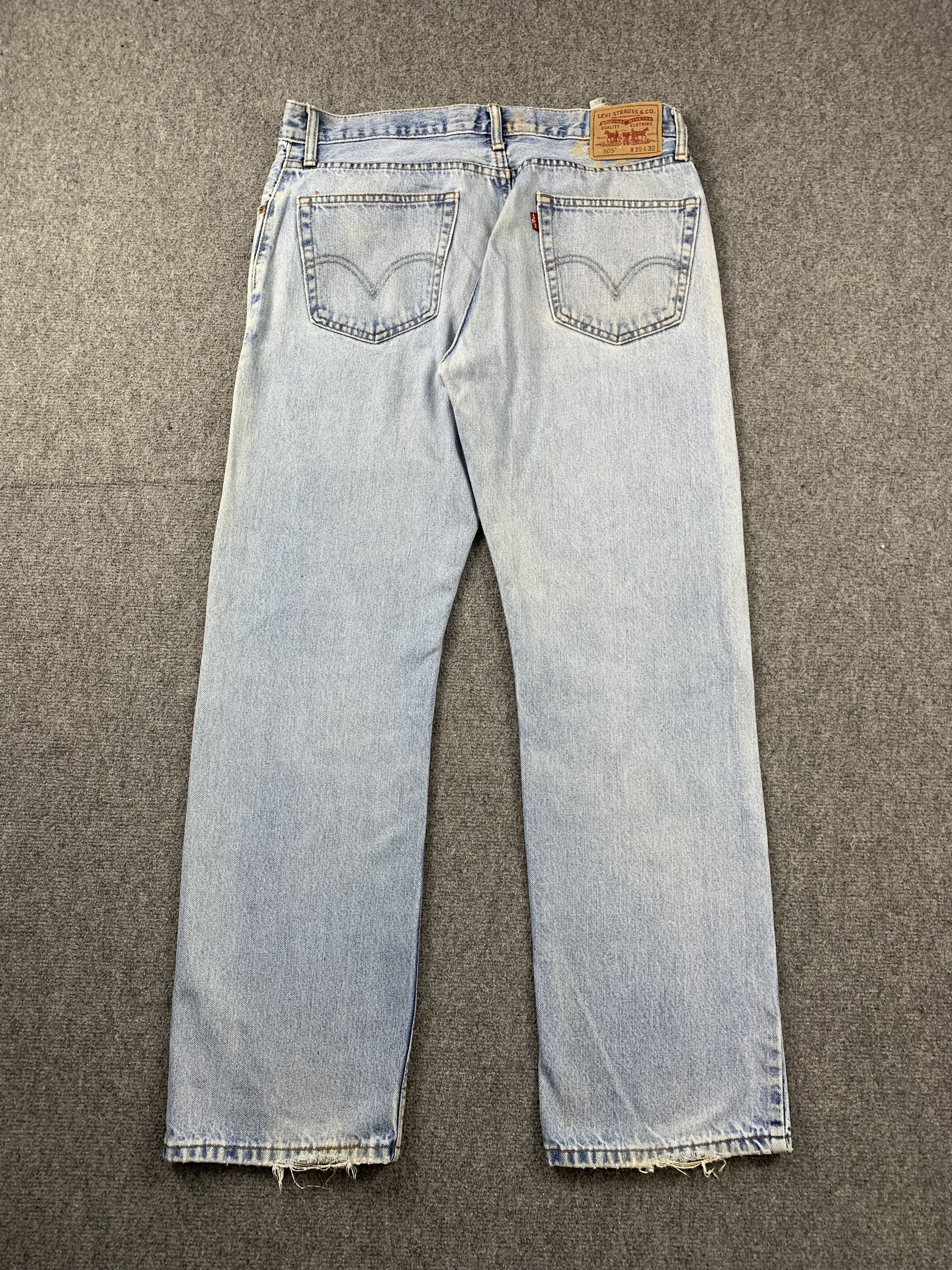 Levi's Vintage Levis 505 Light Wash Jeans DP2094 Size US 35 - 3 Thumbnail