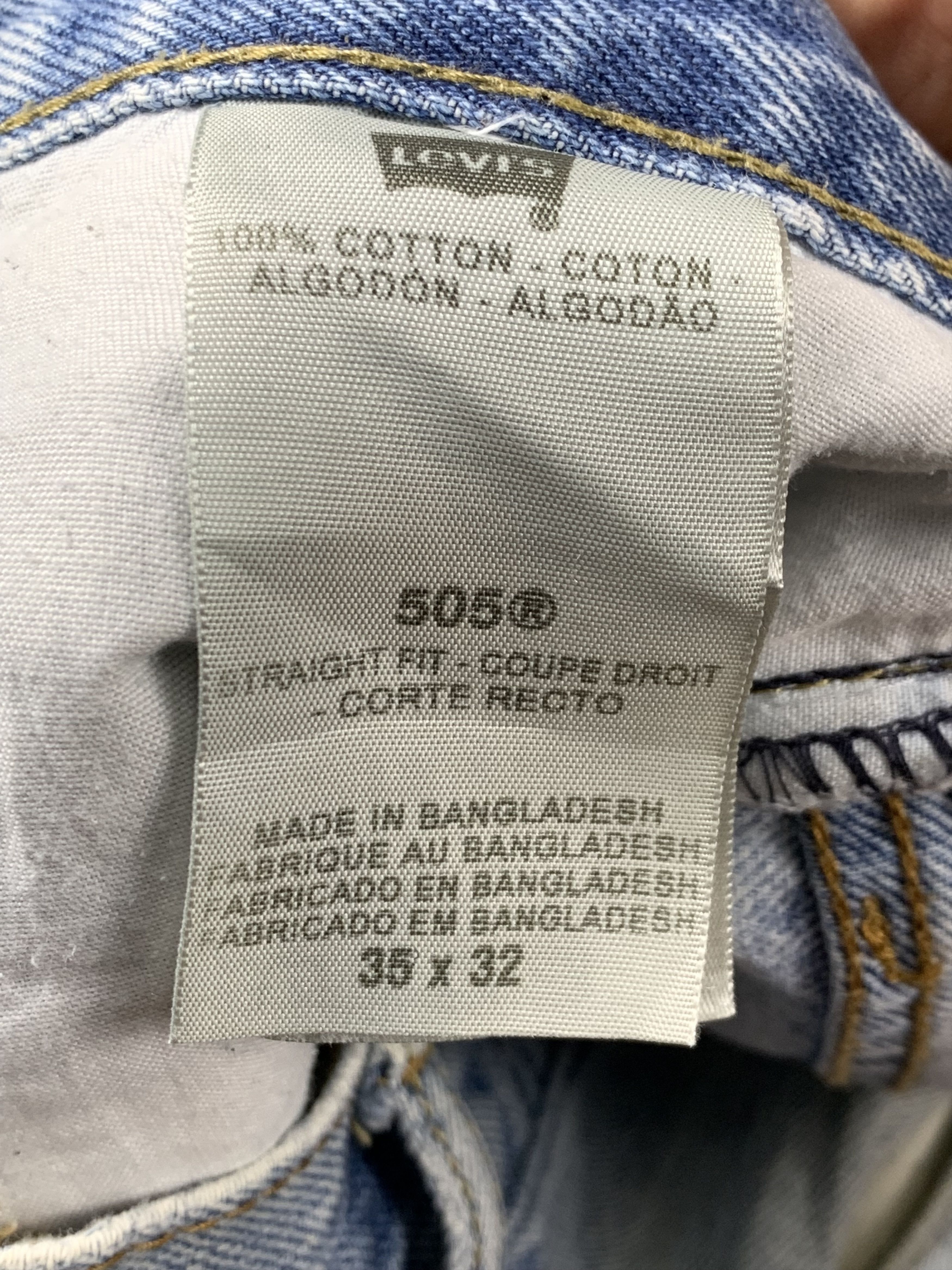 Levi's Vintage Levis 505 Light Wash Jeans DP2094 Size US 35 - 7 Thumbnail