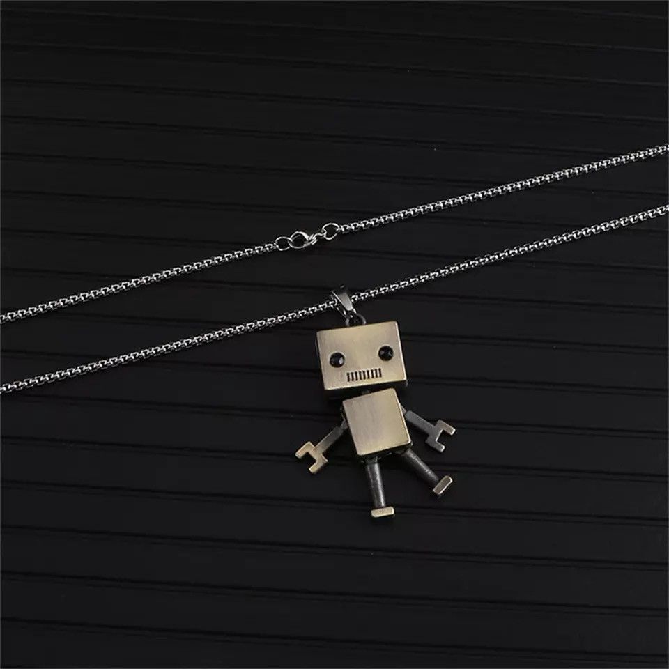 Jewelry Movable Cube Robot Pendant Necklace Size ONE SIZE - 3 Thumbnail