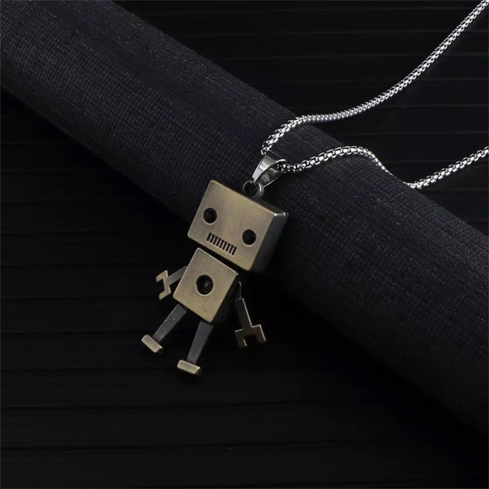 Jewelry Movable Cube Robot Pendant Necklace Size ONE SIZE - 1 Thumbnail