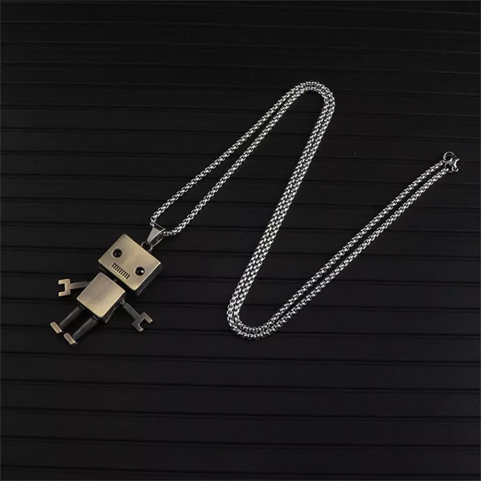 Jewelry Movable Cube Robot Pendant Necklace Size ONE SIZE - 2 Thumbnail