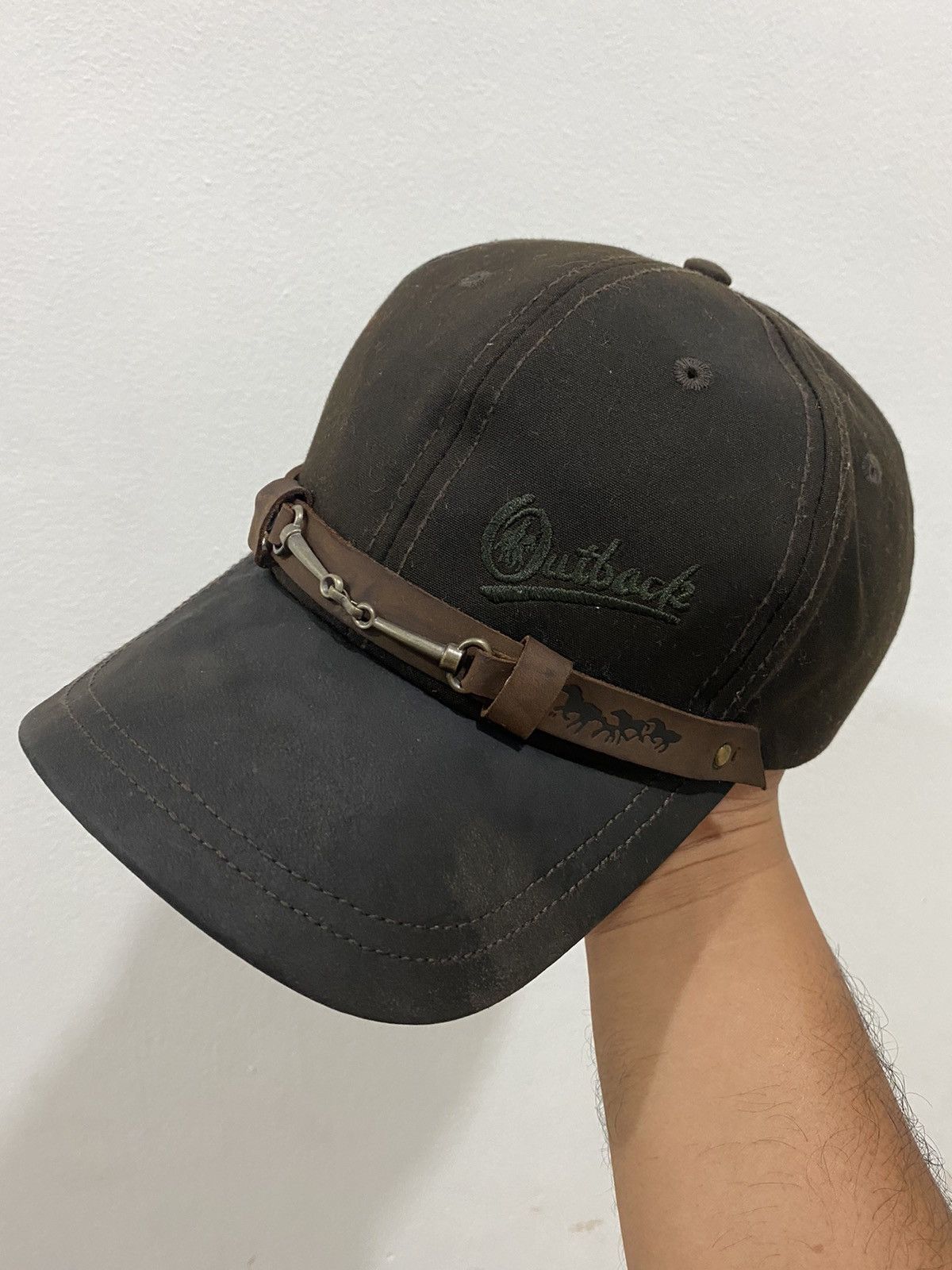 🔥Vintage🔥 Outbreak Trading Oilskin Leather Strap Hat