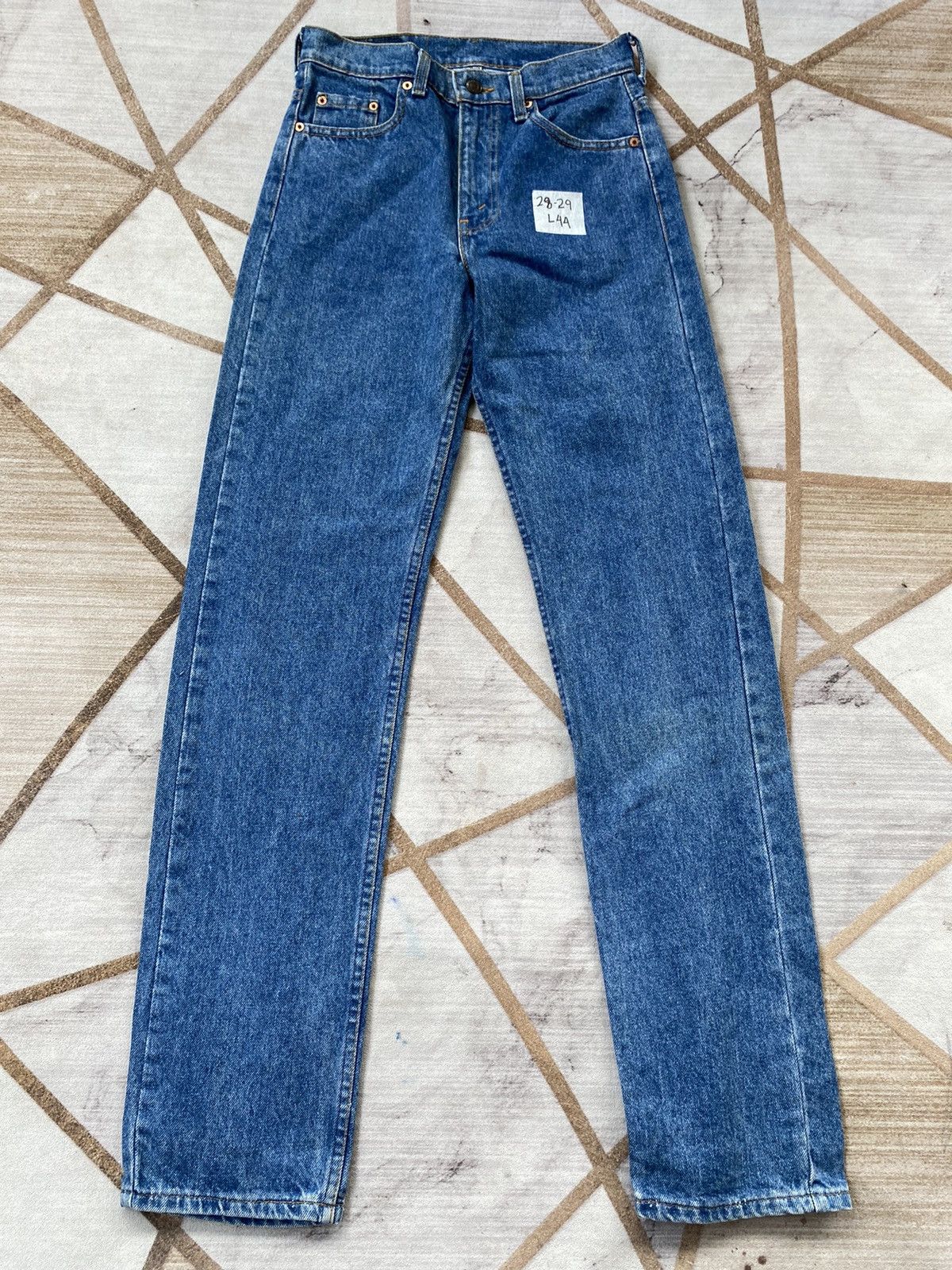 Jean Vintage BLUE FAMILY - Taille 27/29 - 100% Coton - Made In USA - Couleur Crème