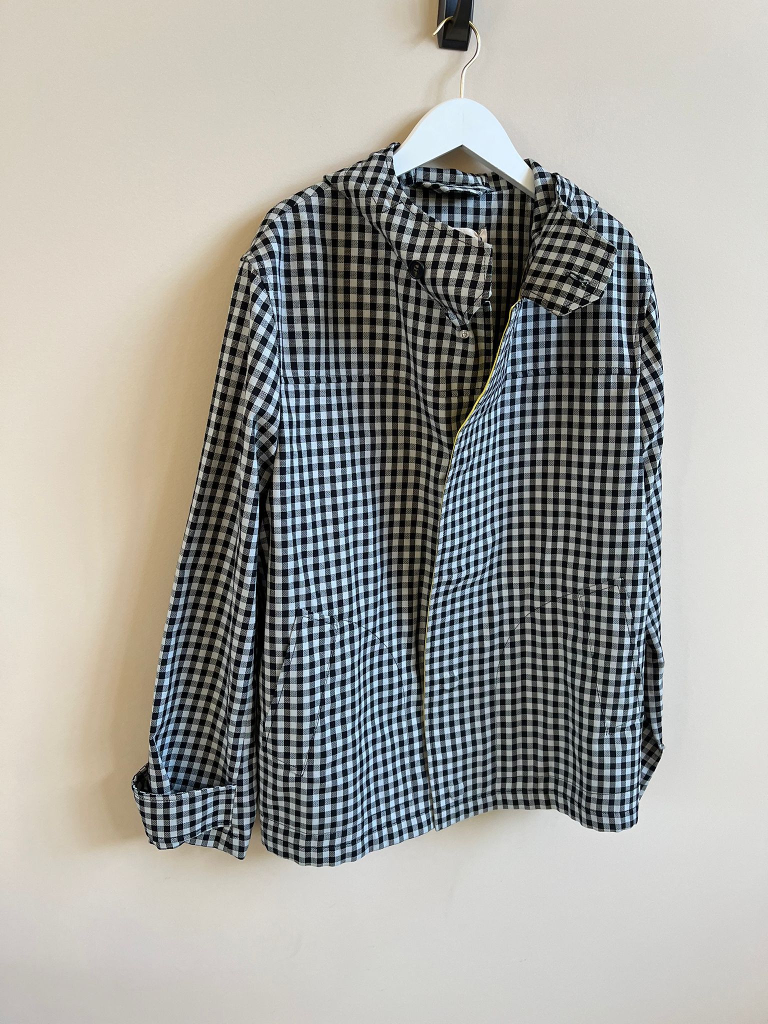Marni Checker Print Light Hooded Jacket in Black & White Size US S / EU 44-46 / 1 - 4 Thumbnail