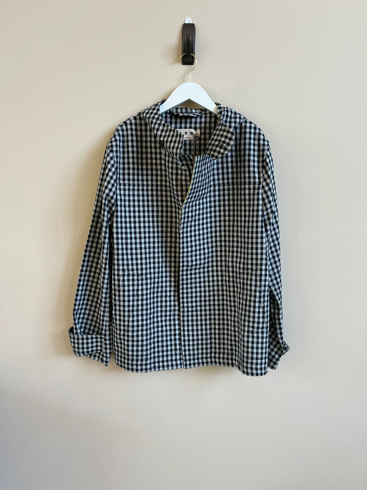Marni Checker Print Light Hooded Jacket in Black & White Size US S / EU 44-46 / 1 - 2 Thumbnail