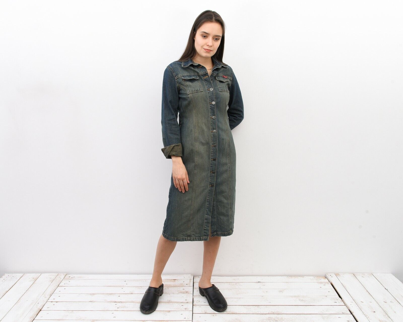 Other × Vintage ONLY Women S Denim Dress Shirt Jacket Coat Button Up Size S / US 4 / IT 40 - 1 Thumbnail