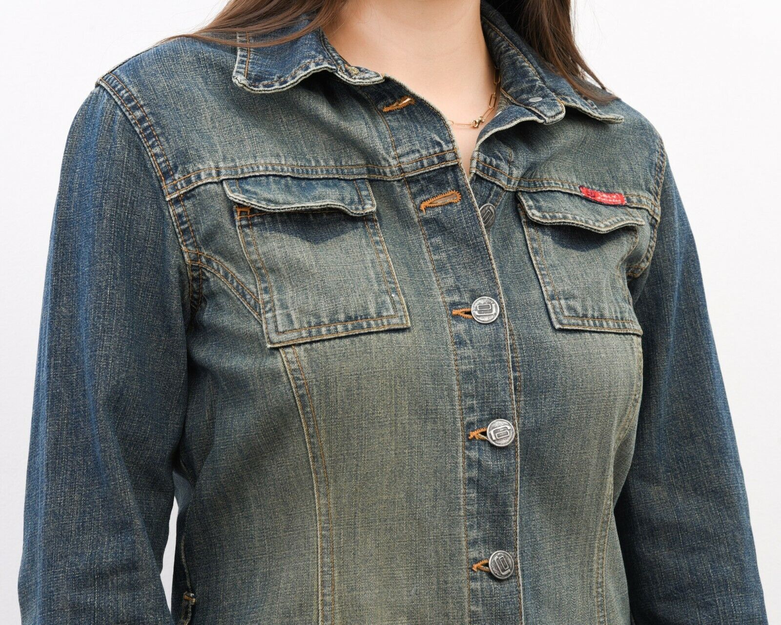 Other × Vintage ONLY Women S Denim Dress Shirt Jacket Coat Button Up Size S / US 4 / IT 40 - 3 Thumbnail