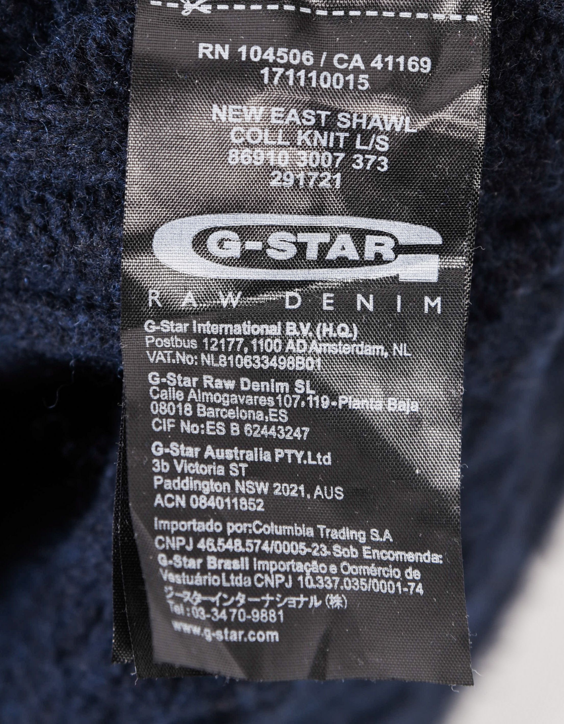 G-Star G-STAR RAW 'New East Shawl Coll Knit' Jumper Sweater Wool Size US L / EU 52-54 / 3 - 5 Thumbnail