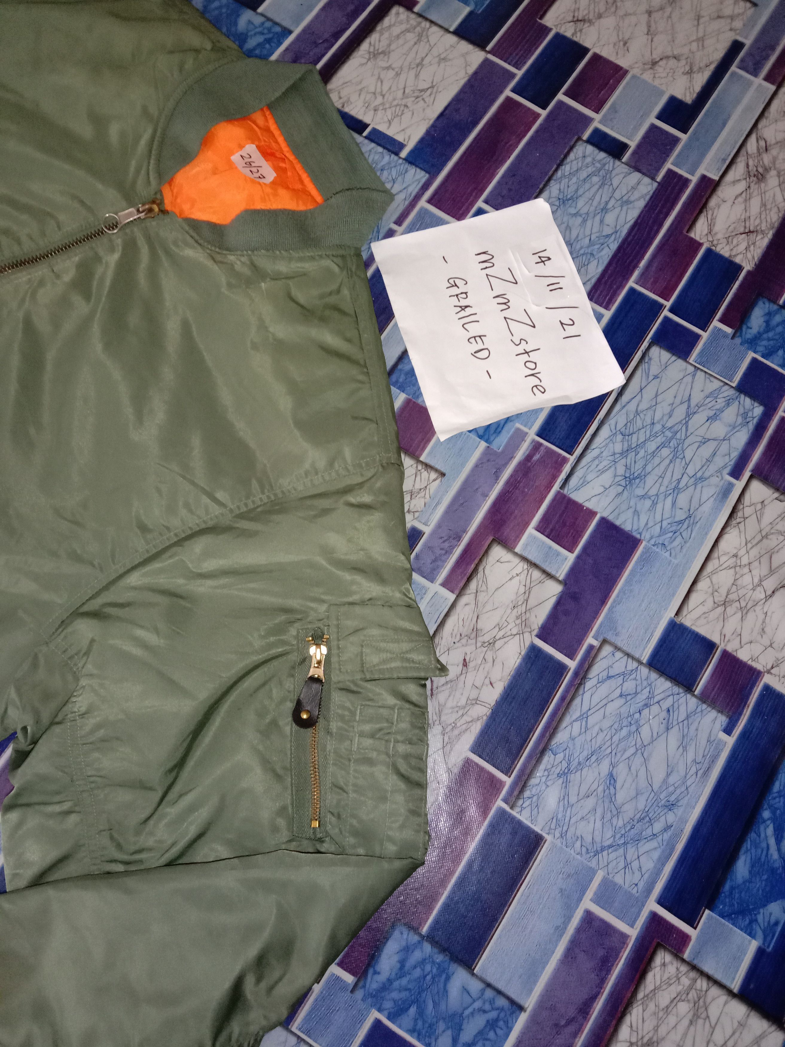Japanese Brand × Vintage Green Army Bomber Jacket Size US XL / EU 56 / 4 - 5 Thumbnail