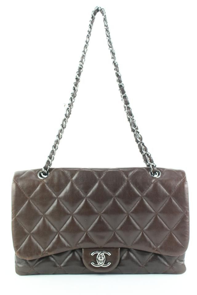 Chanel Quilted Lambskin Jumbo Classic Flap Silver SHW 1CC922