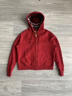 Burberry Red Zip Hoodie | Grailed