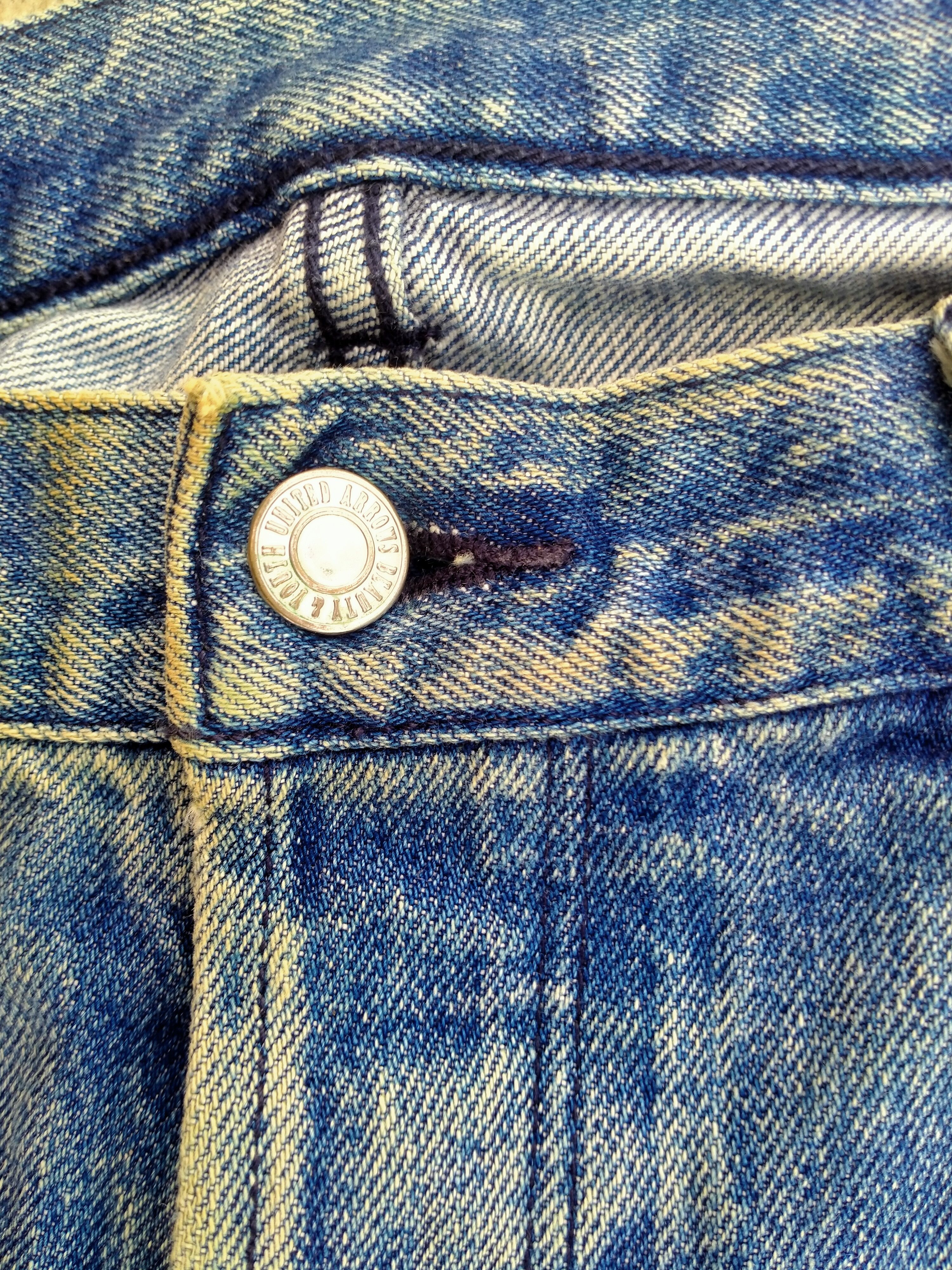 Japanese Brand DISSTRESSED UNITED ARROW BEAUTY&YOUTH SELVEDGE DENIM# Size US 34 / EU 50 - 3 Thumbnail