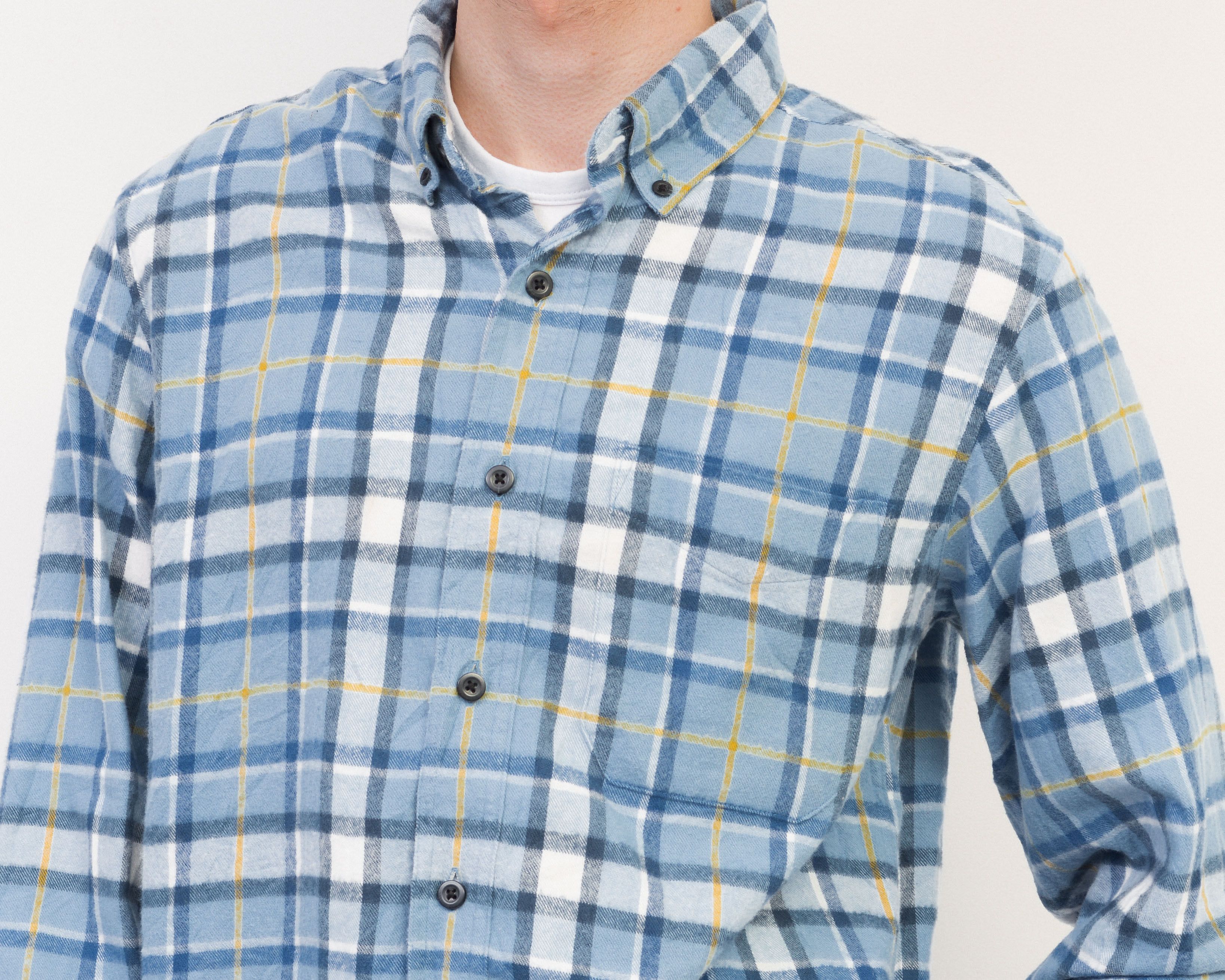 L.L. Bean × Vintage Casual Shirt Check Plaid Tartan Long Sleeve Blue Retro Size US M / EU 48-50 / 2 - 4 Thumbnail
