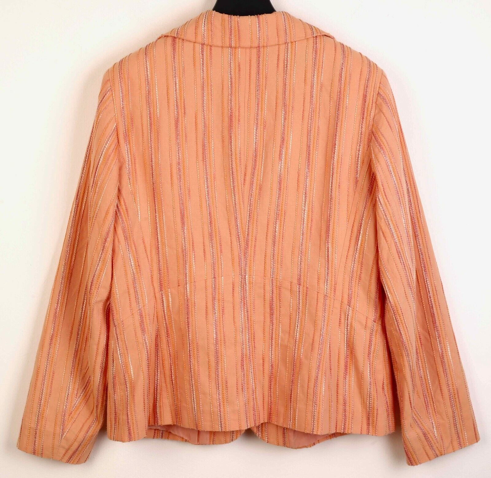 Bogner Women S Blazer Suit Jacket Sport Coat Peach Striped Size L / US 10 / IT 46 - 4 Thumbnail