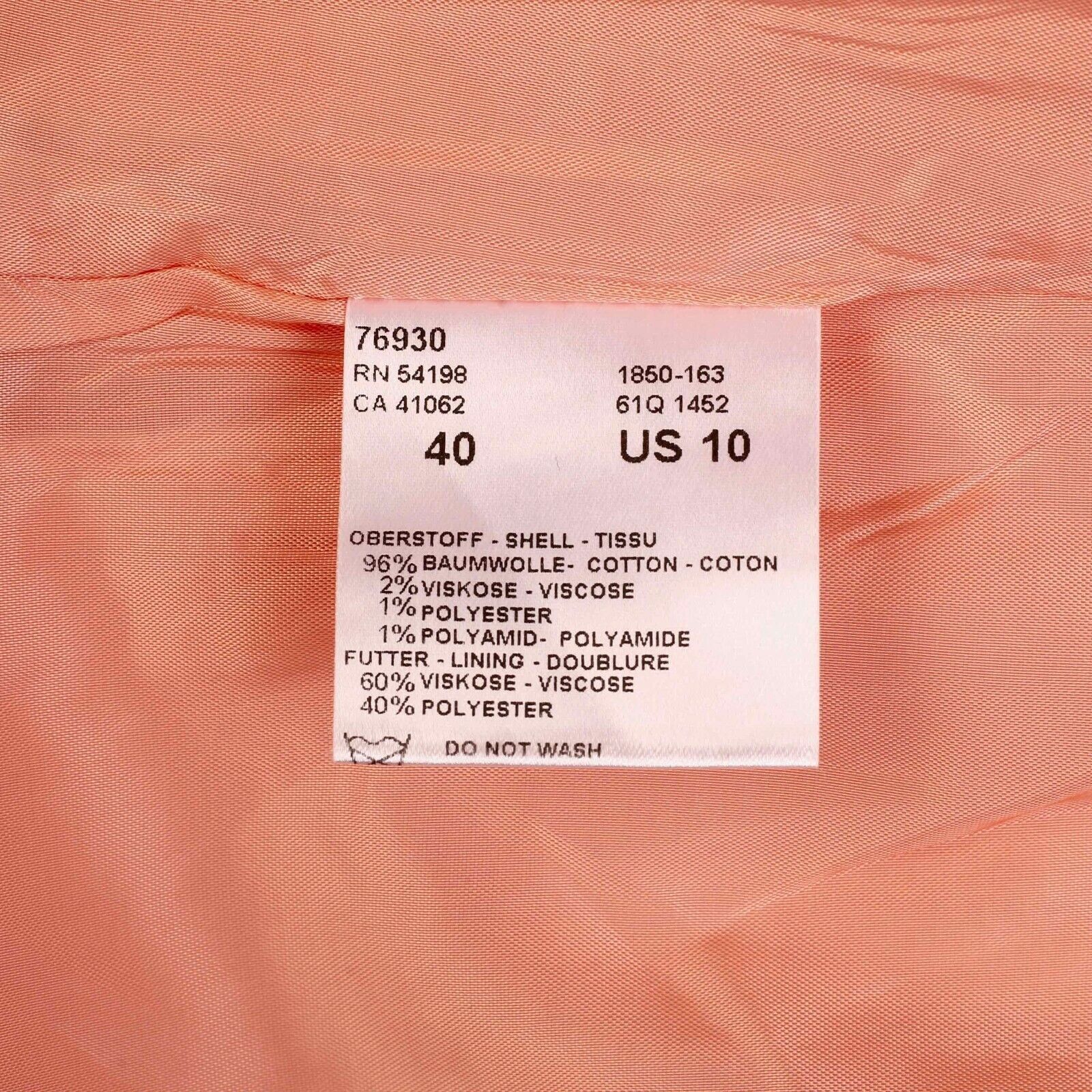 Bogner Women S Blazer Suit Jacket Sport Coat Peach Striped Size L / US 10 / IT 46 - 6 Thumbnail