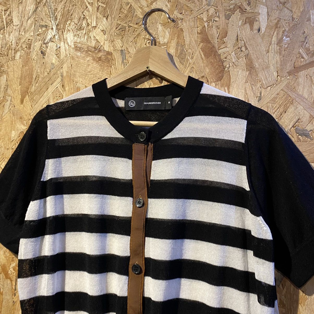 GU × Undercover RARE‼️GU X Undercover Stripe Transparent Button Ups Size M / US 6-8 / IT 42-44 - 3 Thumbnail
