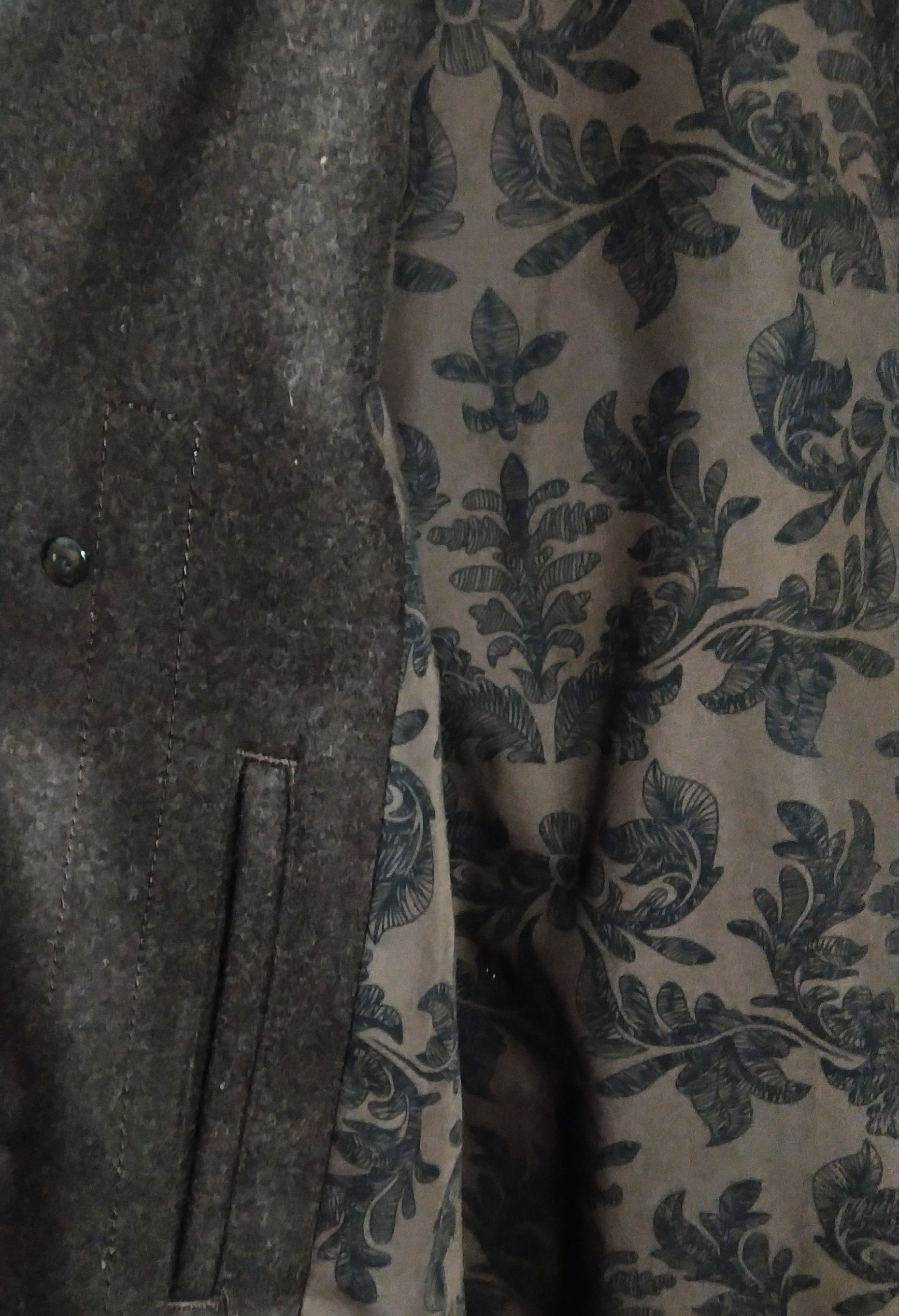 Vintage Y2K John Rocha men's woolen double-breasted dark brown coat Size US M / EU 48-50 / 2 - 10 Thumbnail