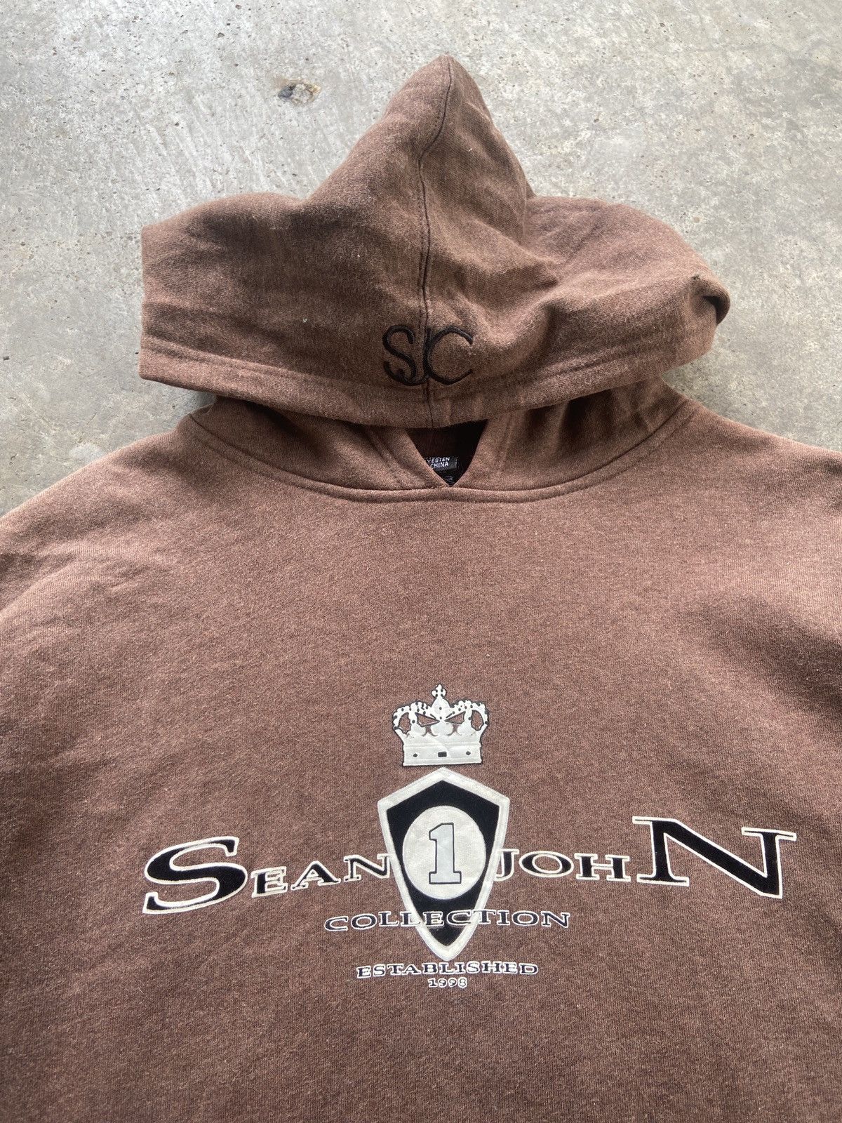 Sean John × Vintage Vintage Sean John Big Logo Hoodie Size US XL / EU 56 / 4 - 3 Thumbnail