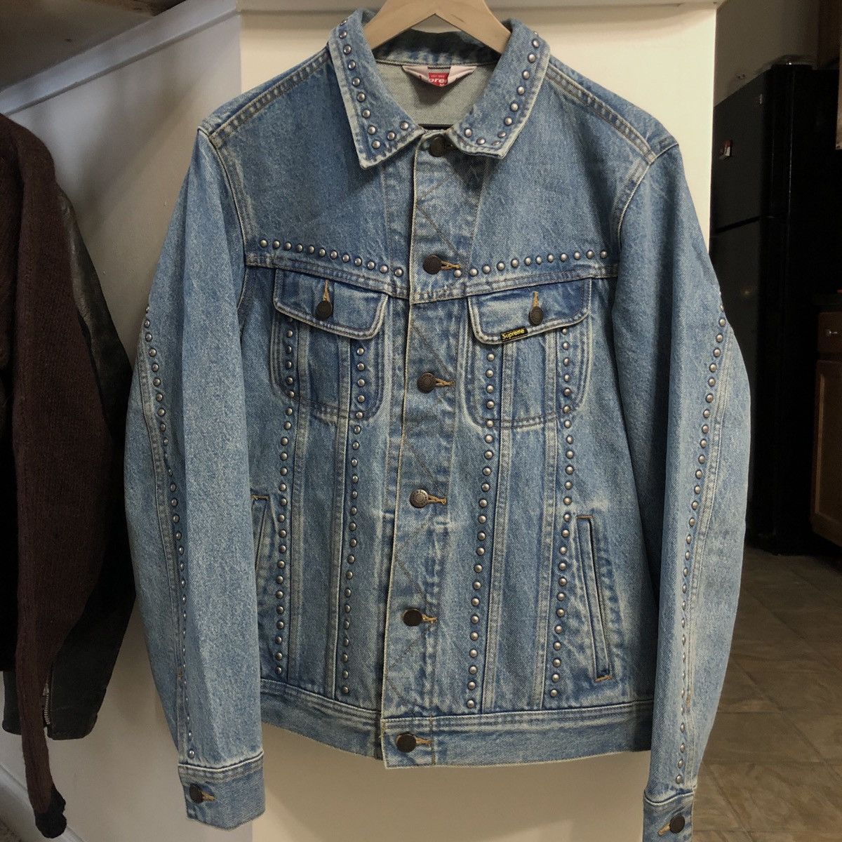 Supreme SS17 Supreme Studded Denim Trucker Jacket Blue Size Medium