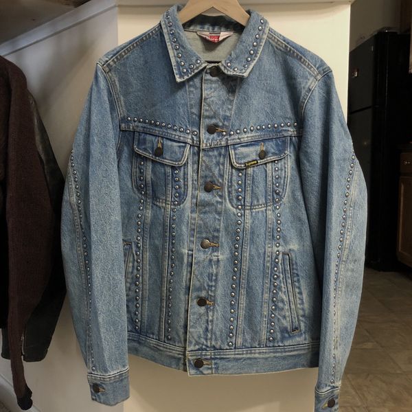 Supreme New York Studded Trucker Denim Jacket Blue (Size Large)