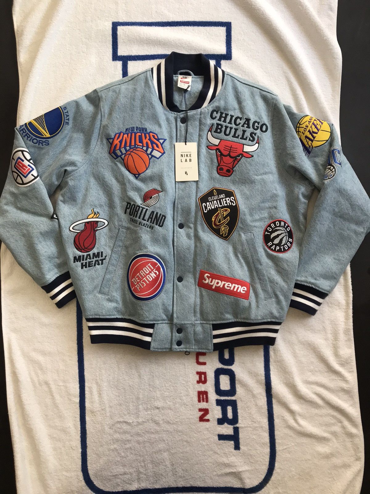 Supreme Supreme Nike x NBA Teams Warm-up Jacket Denim Medium | Grailed